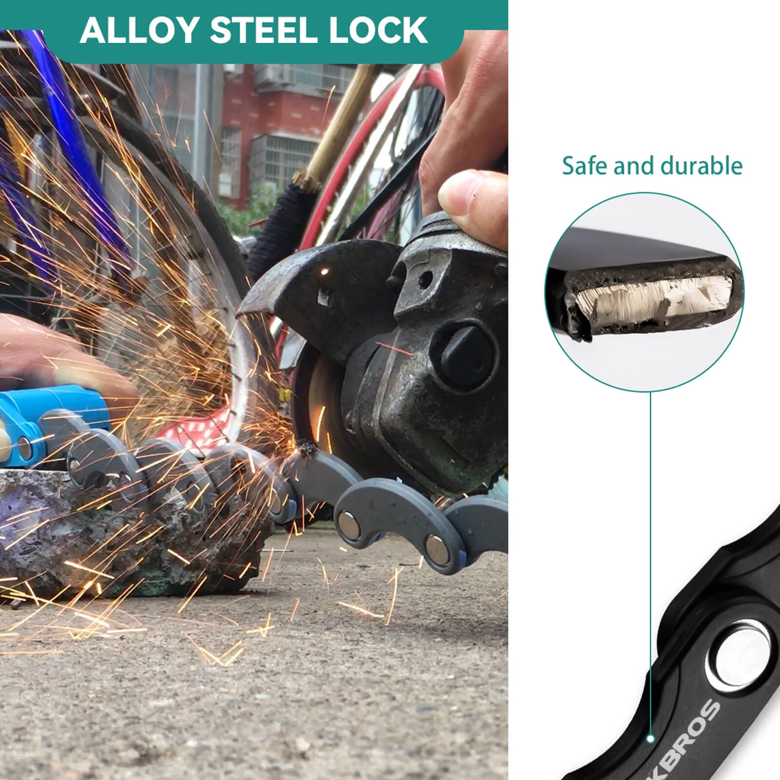Cube-Style Foldable Combination Chain Lock with Frame Mount - Image 6