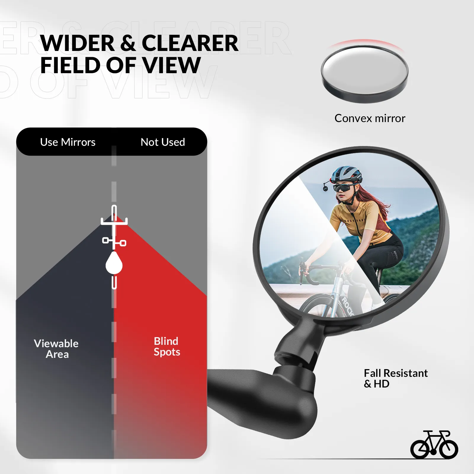 Cycling Helmet Mirror Adjustable Extendable Arm - Image 4