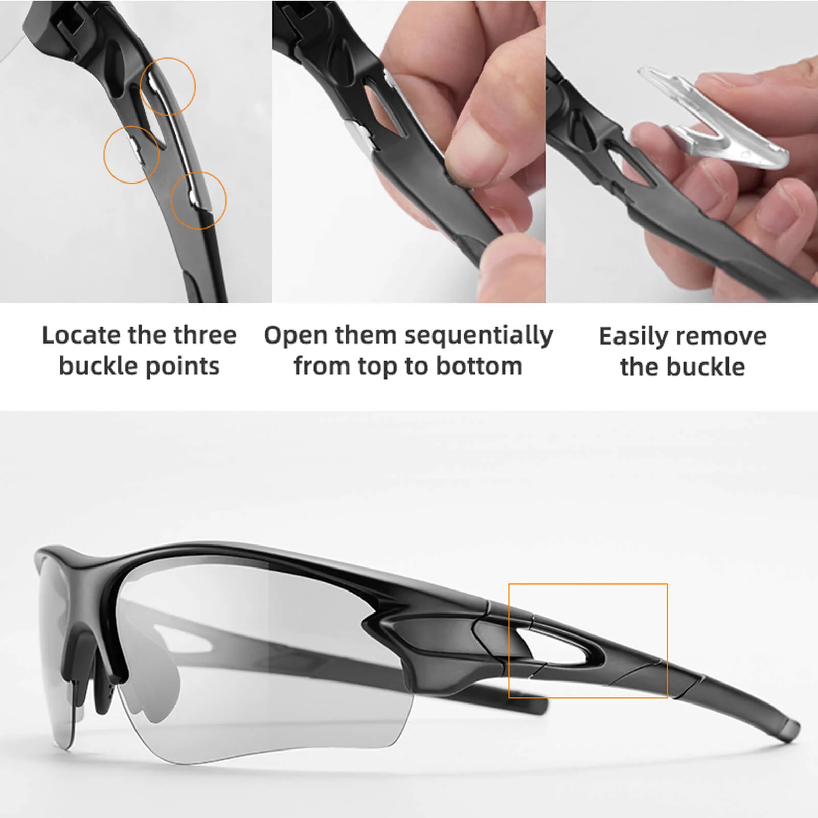Cycling Sunglasses Polarised UV Protection SP65 - Image 4