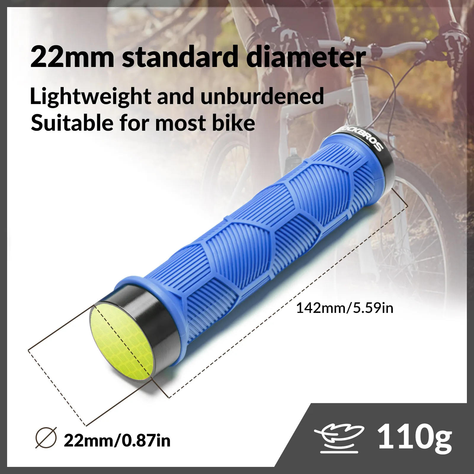 Double Lock-On Bike Handlebar Grips for 22.2mm Bars - Image 10