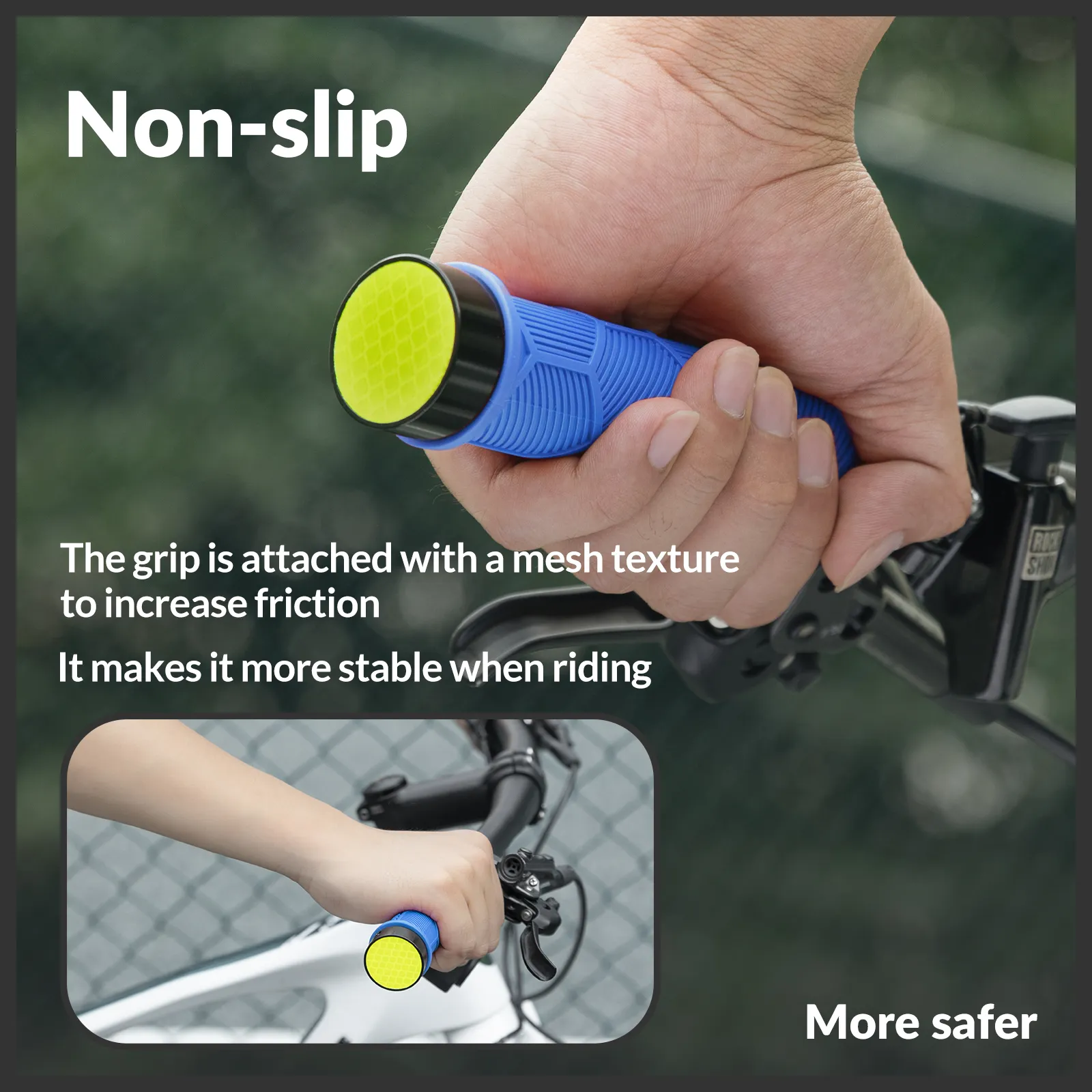 Double Lock-On Bike Handlebar Grips for 22.2mm Bars - Image 13