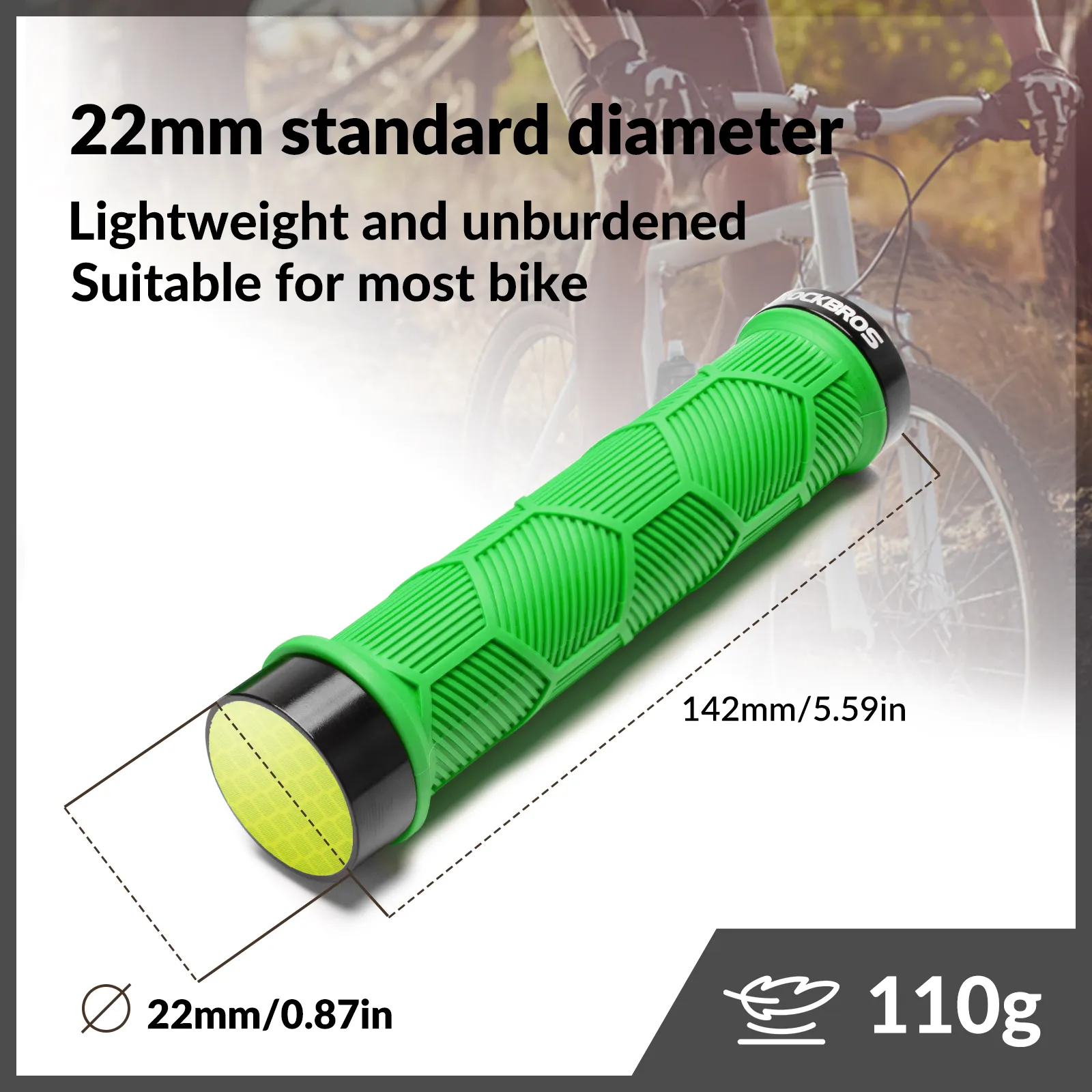 Double Lock-On Bike Handlebar Grips for 22.2mm Bars - Image 17