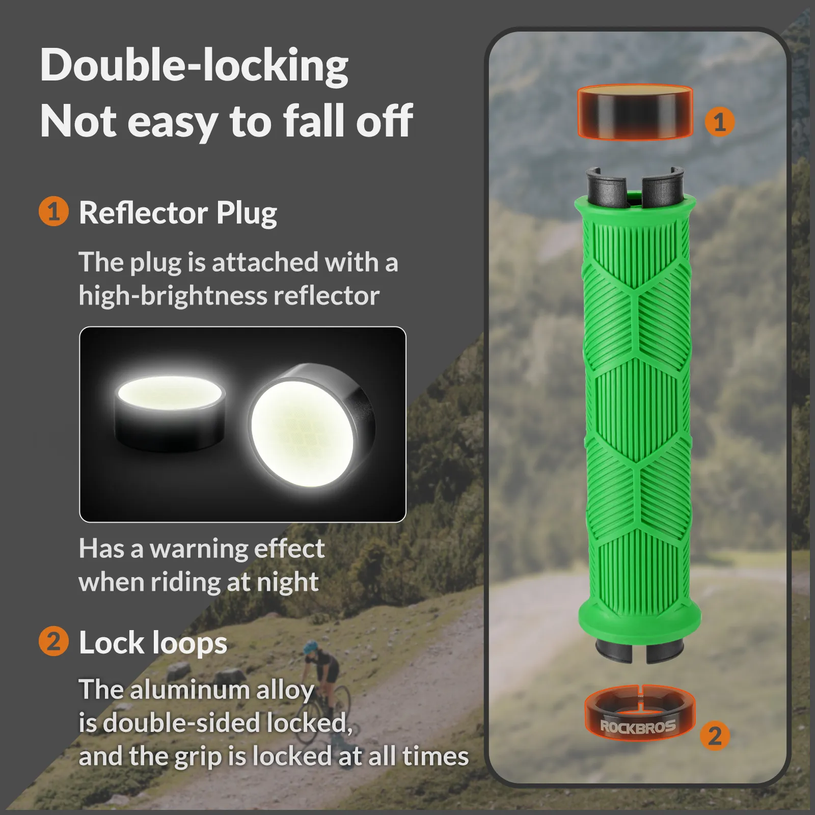 Double Lock-On Bike Handlebar Grips for 22.2mm Bars - Image 19