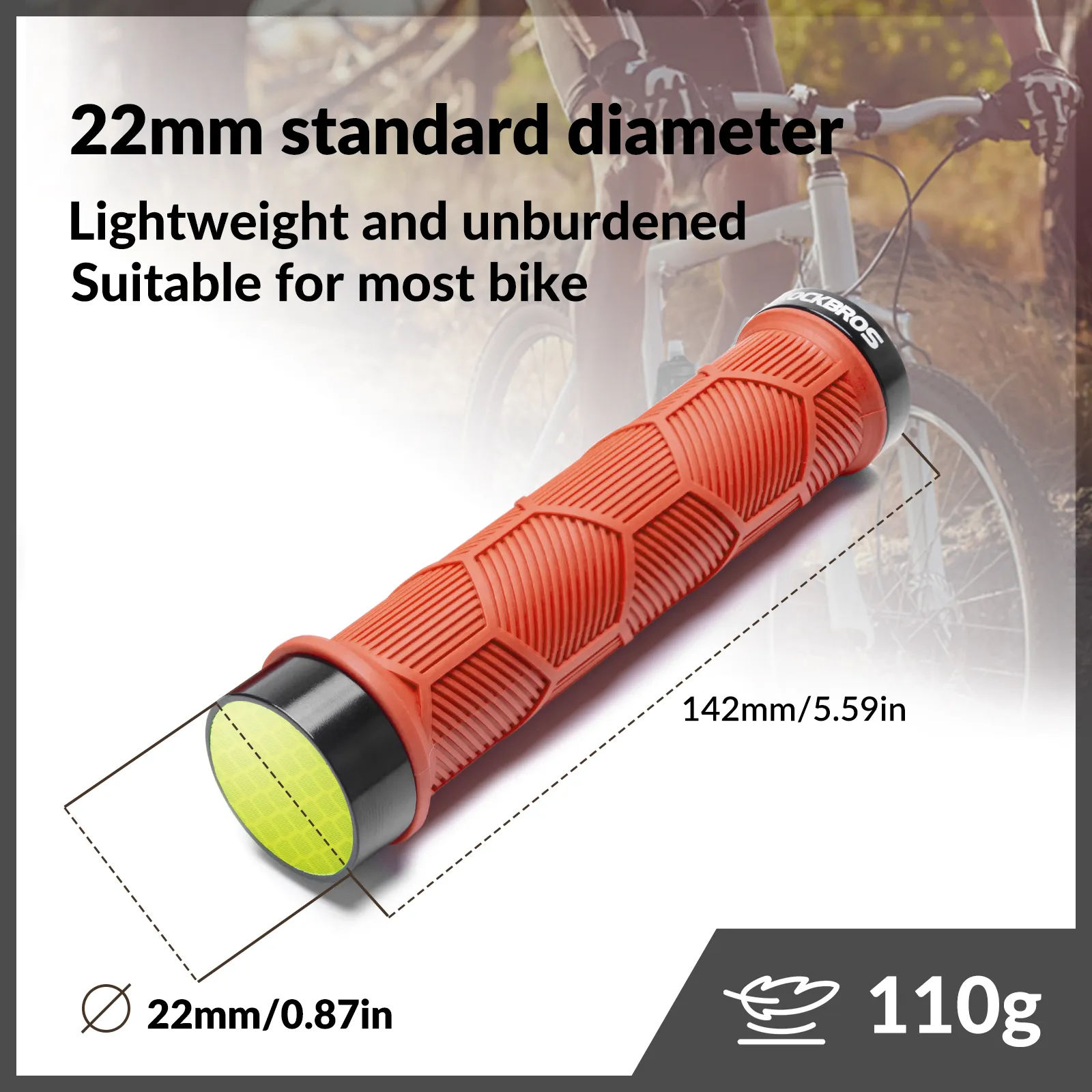 Double Lock-On Bike Handlebar Grips for 22.2mm Bars - Image 25