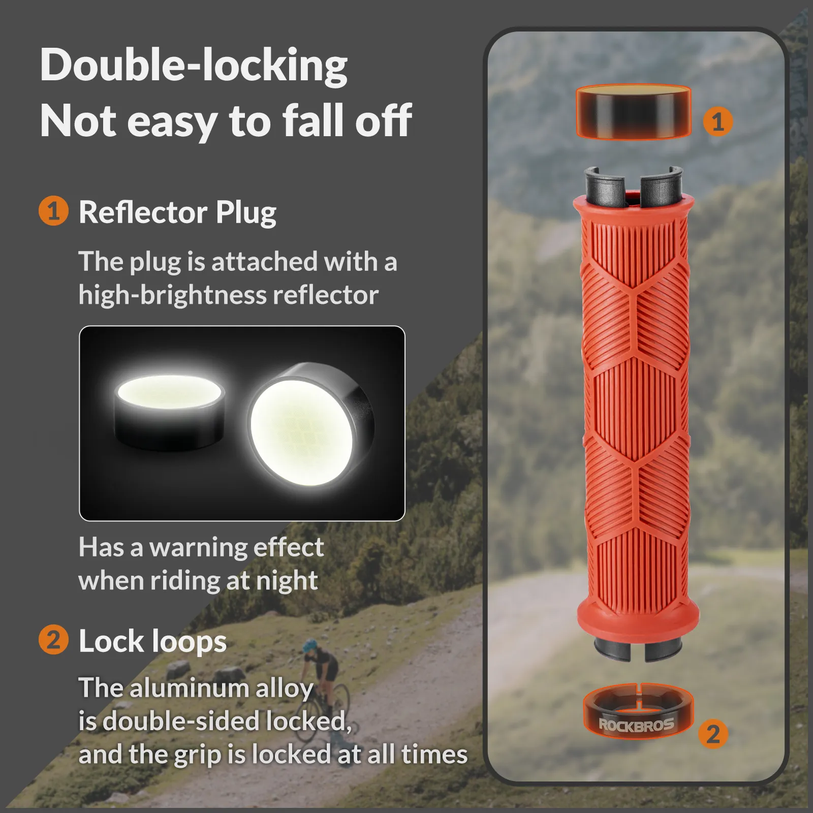 Double Lock-On Bike Handlebar Grips for 22.2mm Bars - Image 26