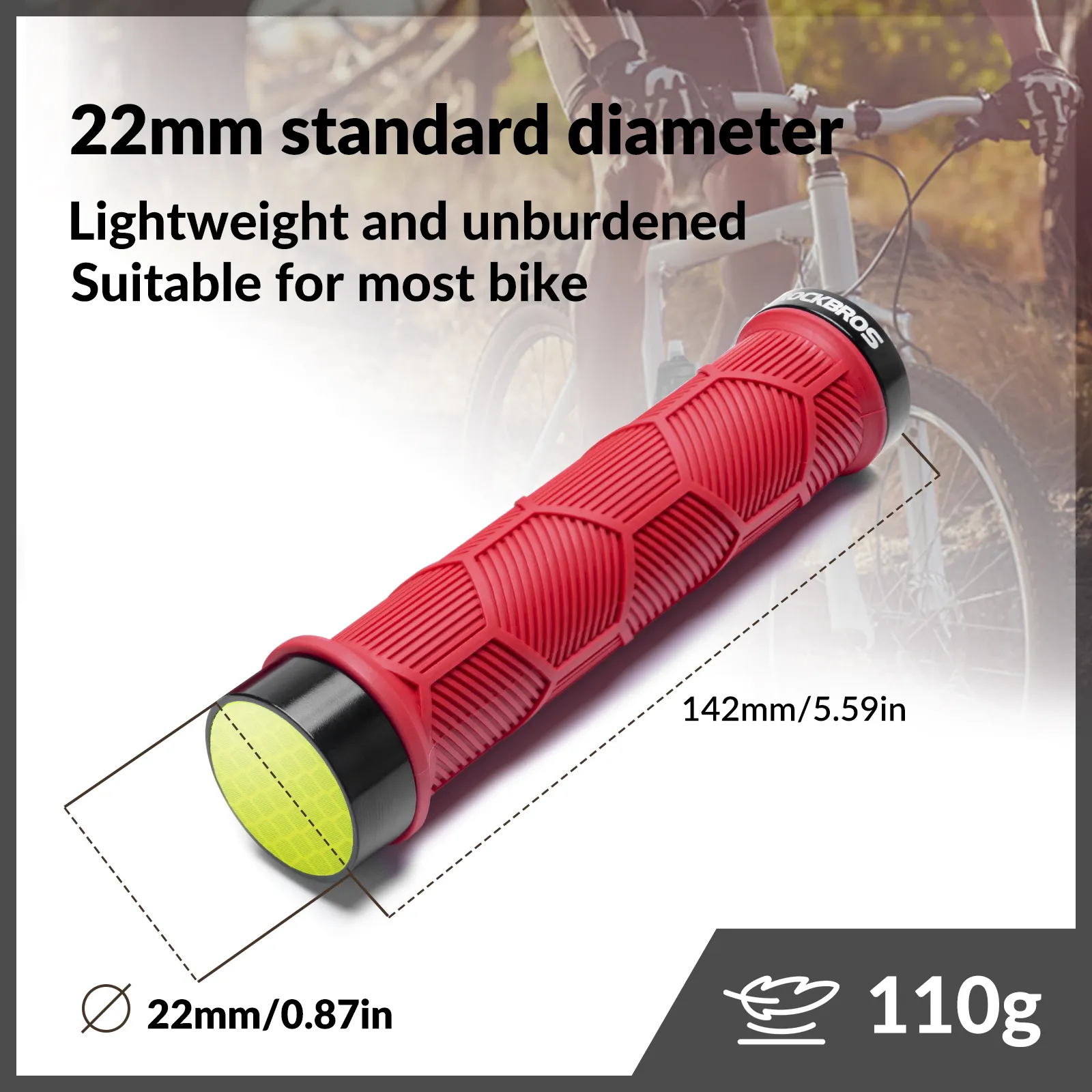 Double Lock-On Bike Handlebar Grips for 22.2mm Bars - Image 31