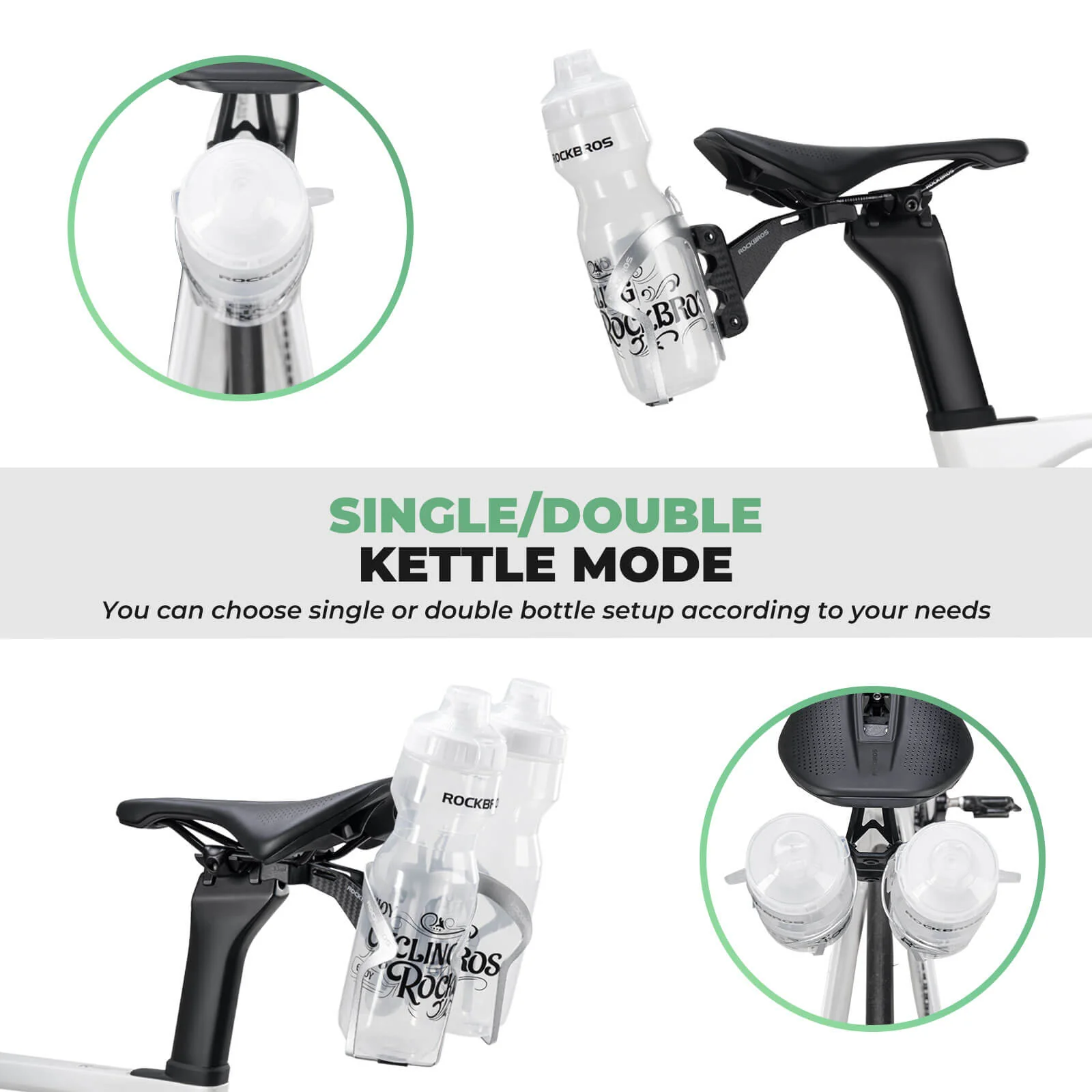 Dual Bottle Cage Saddle Mount Black - Image 4