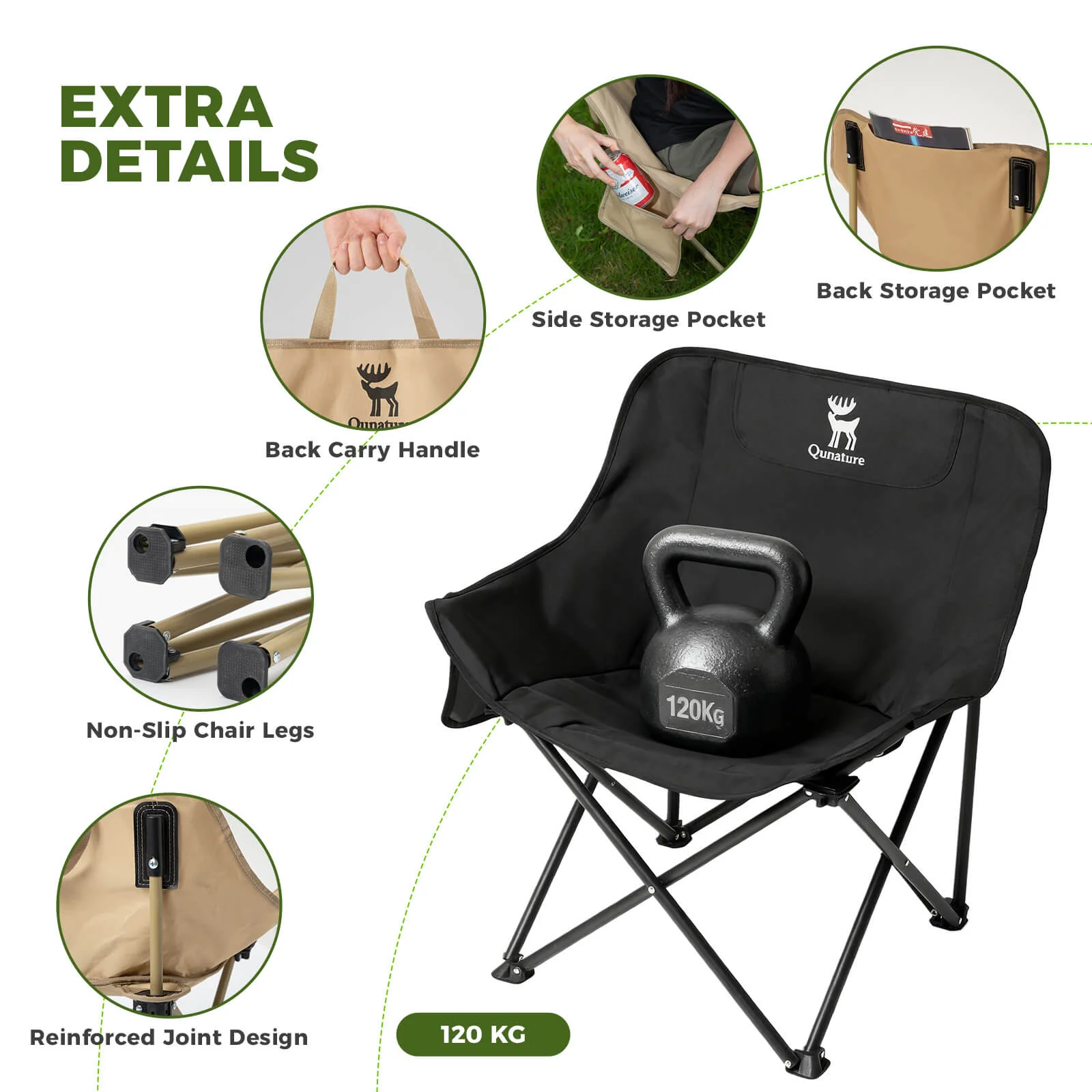 Durable Moon Camping Chair Quick-Fold Portable - Image 5