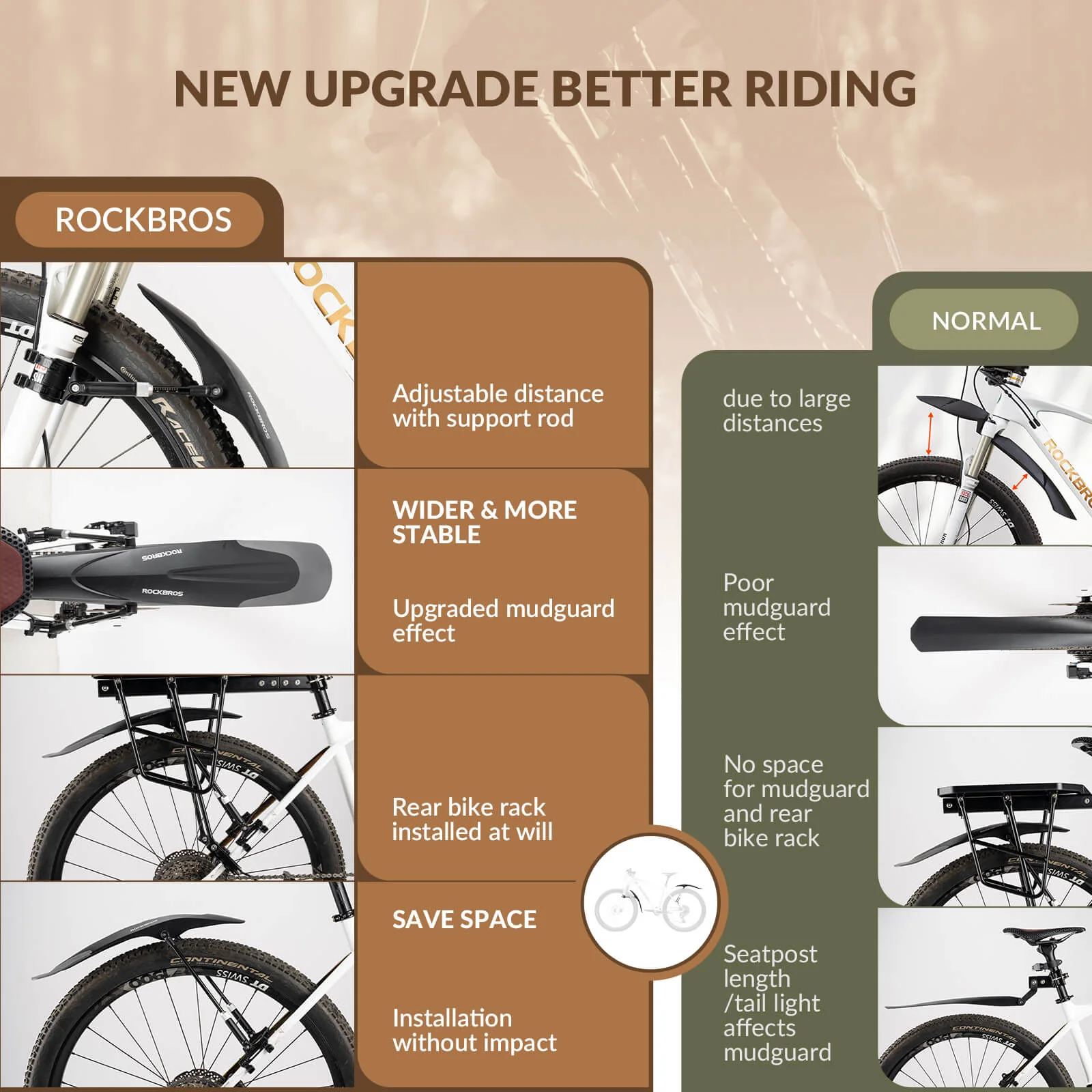 Durable Mudguards Set Adjustable Front & Rear Bike Fenders for 26-29 inch - Image 24