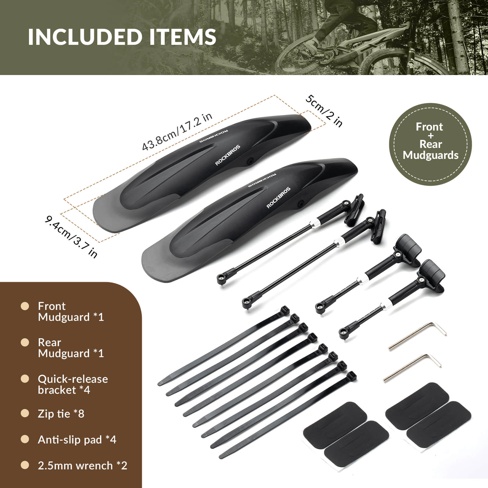 Durable Mudguards Set Adjustable Front & Rear Bike Fenders for 26-29 inch - Image 25