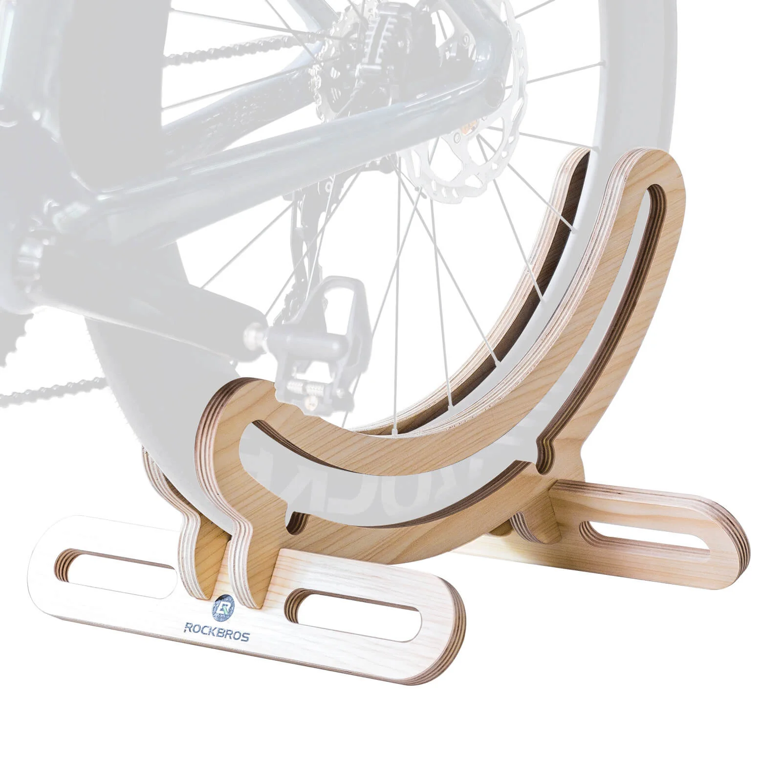 Eco-Friendly Wooden Bike Stand for Safe Indoor Parking - Image 2