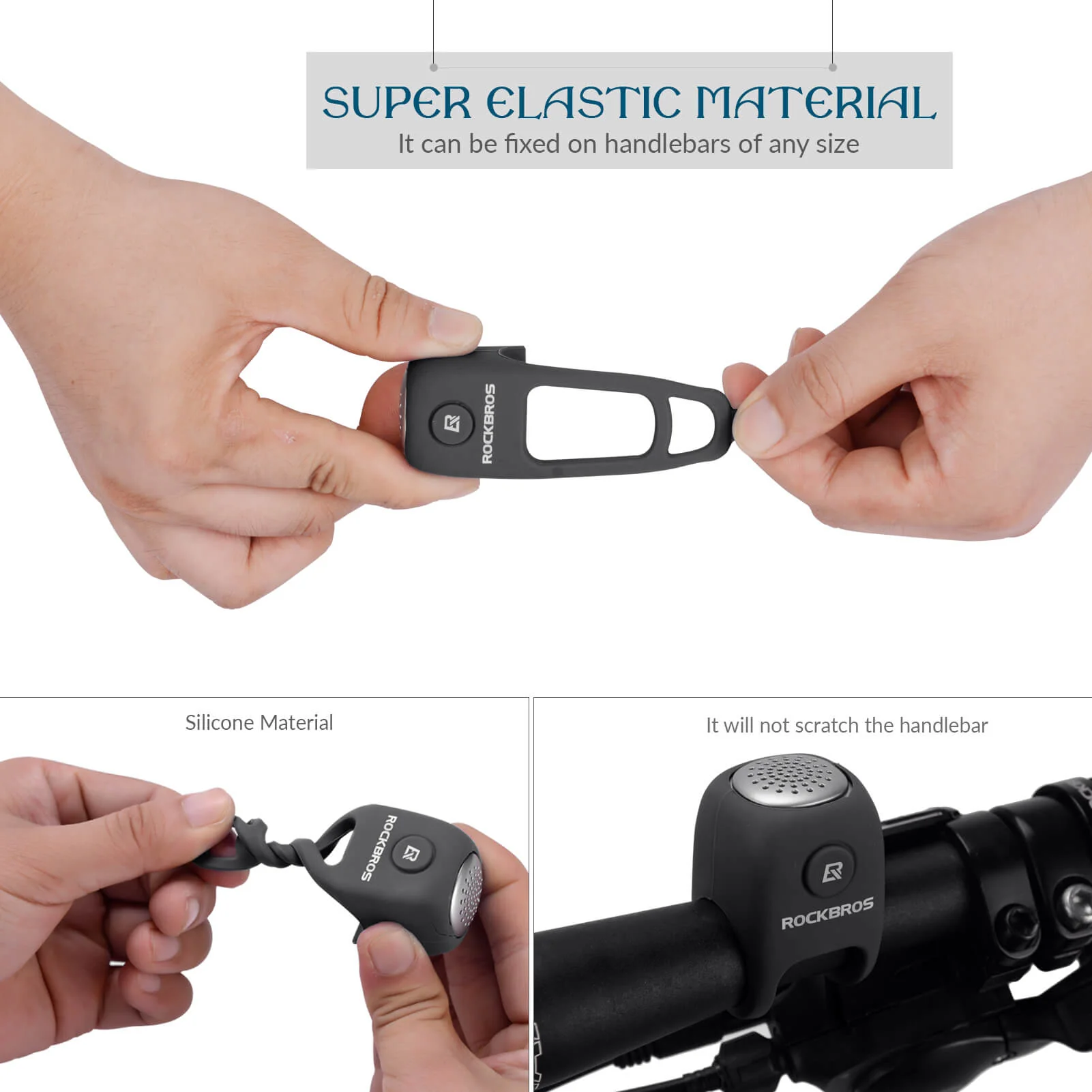 Electronic Bike Horn 90dB Rainproof Elastic Silicone Bike Bell - Image 5