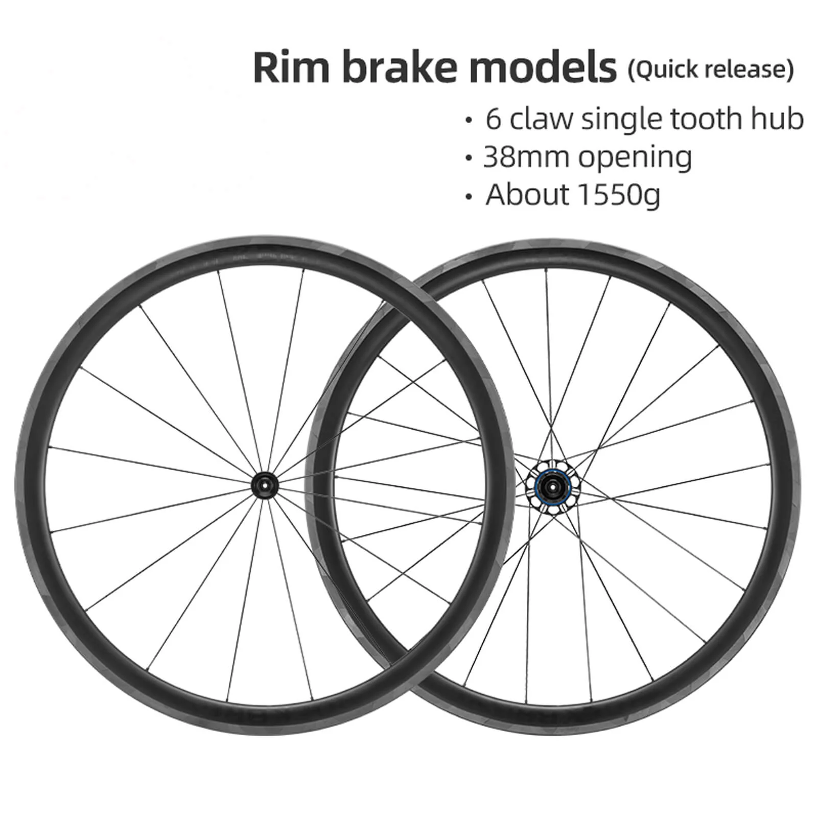 FlameWind Carbon Fiber Disc Rim Brake Wheelsets 38/50/65mm - Image 25