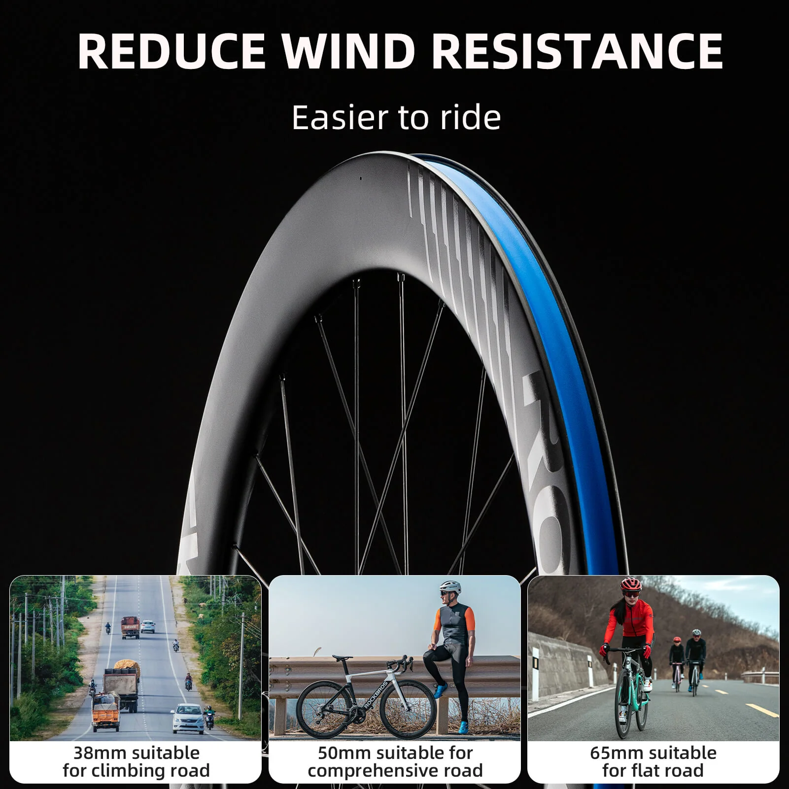 FlameWind Carbon Fiber Disc Rim Brake Wheelsets 38/50/65mm - Image 32