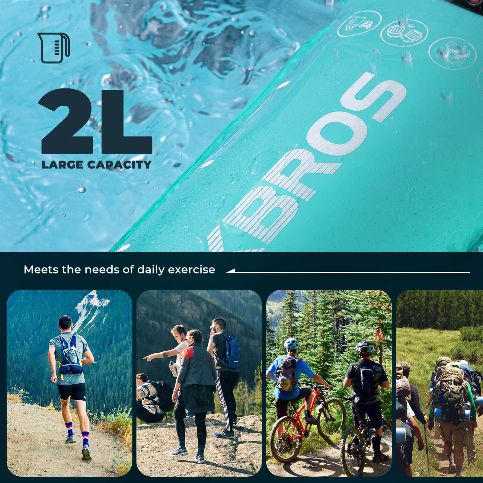 Foldable Hydration Bladder for Outdoor Sports 2L - Image 6