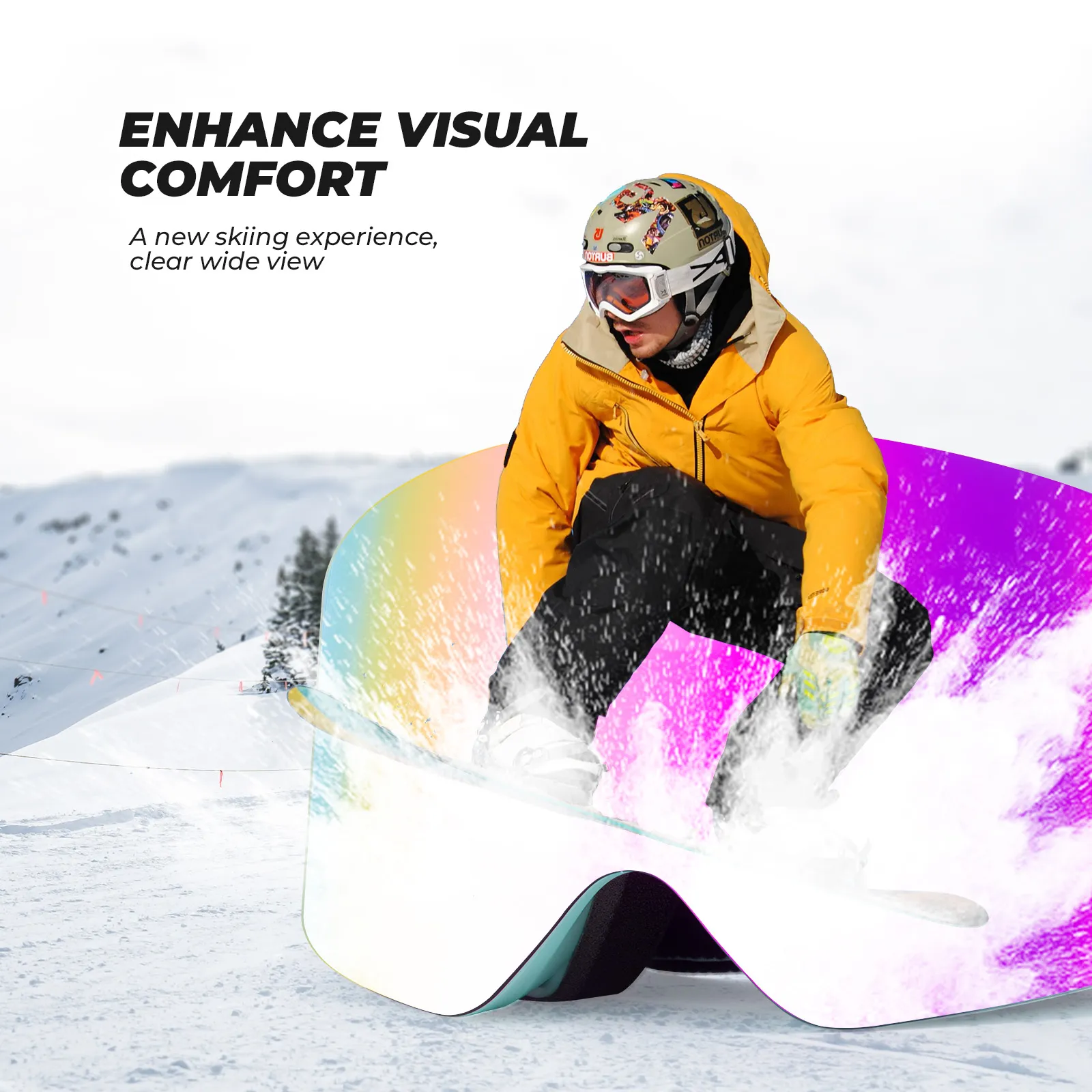 Frameless Wide Vision Ski Goggles Anti-Fog UV400 - Image 10