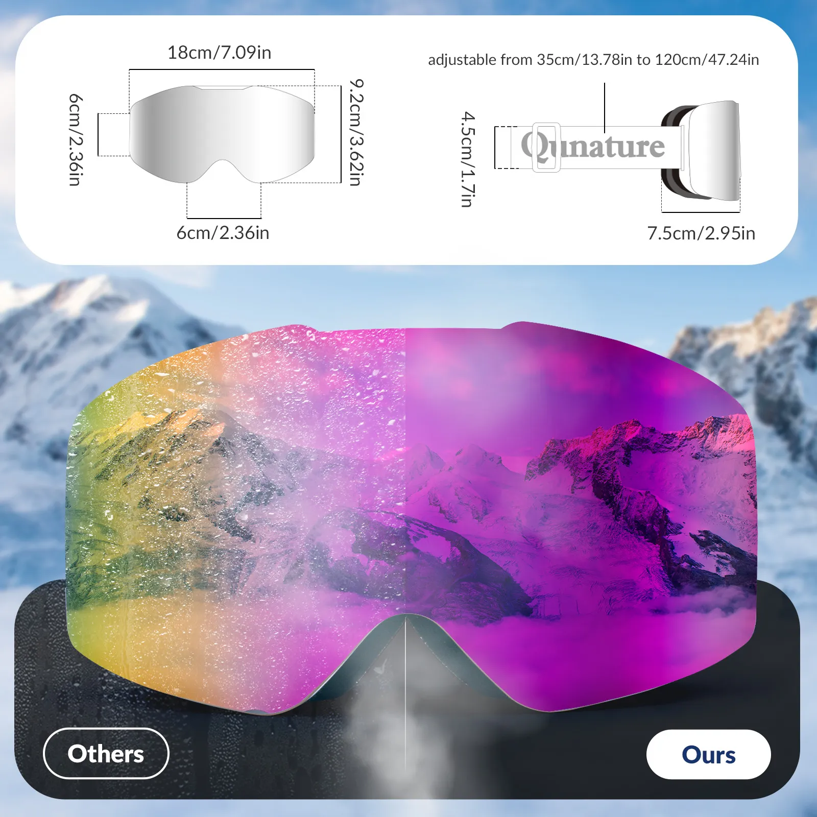 Frameless Wide Vision Ski Goggles Anti-Fog UV400 - Image 13