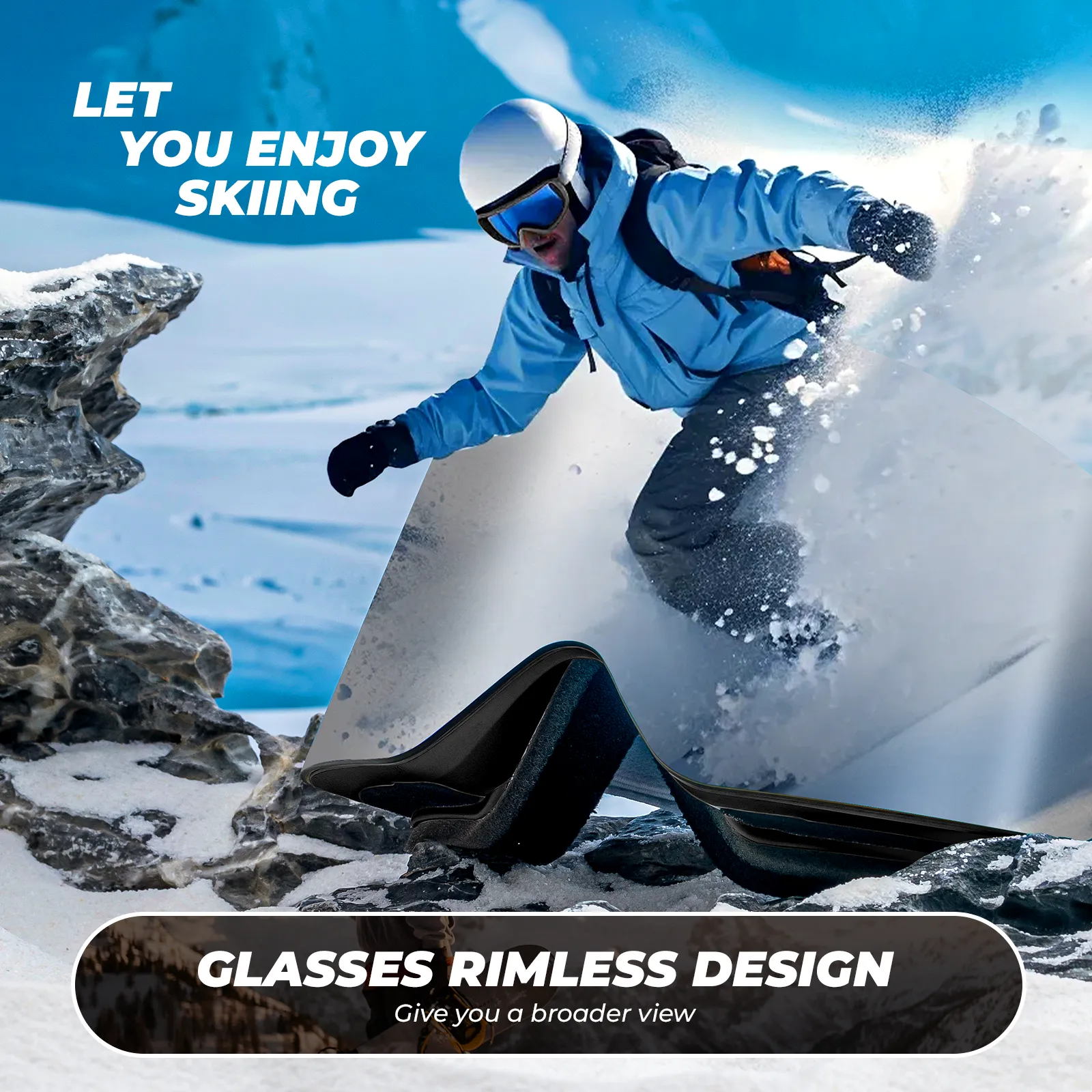 Frameless Wide Vision Ski Goggles Anti-Fog UV400 - Image 19