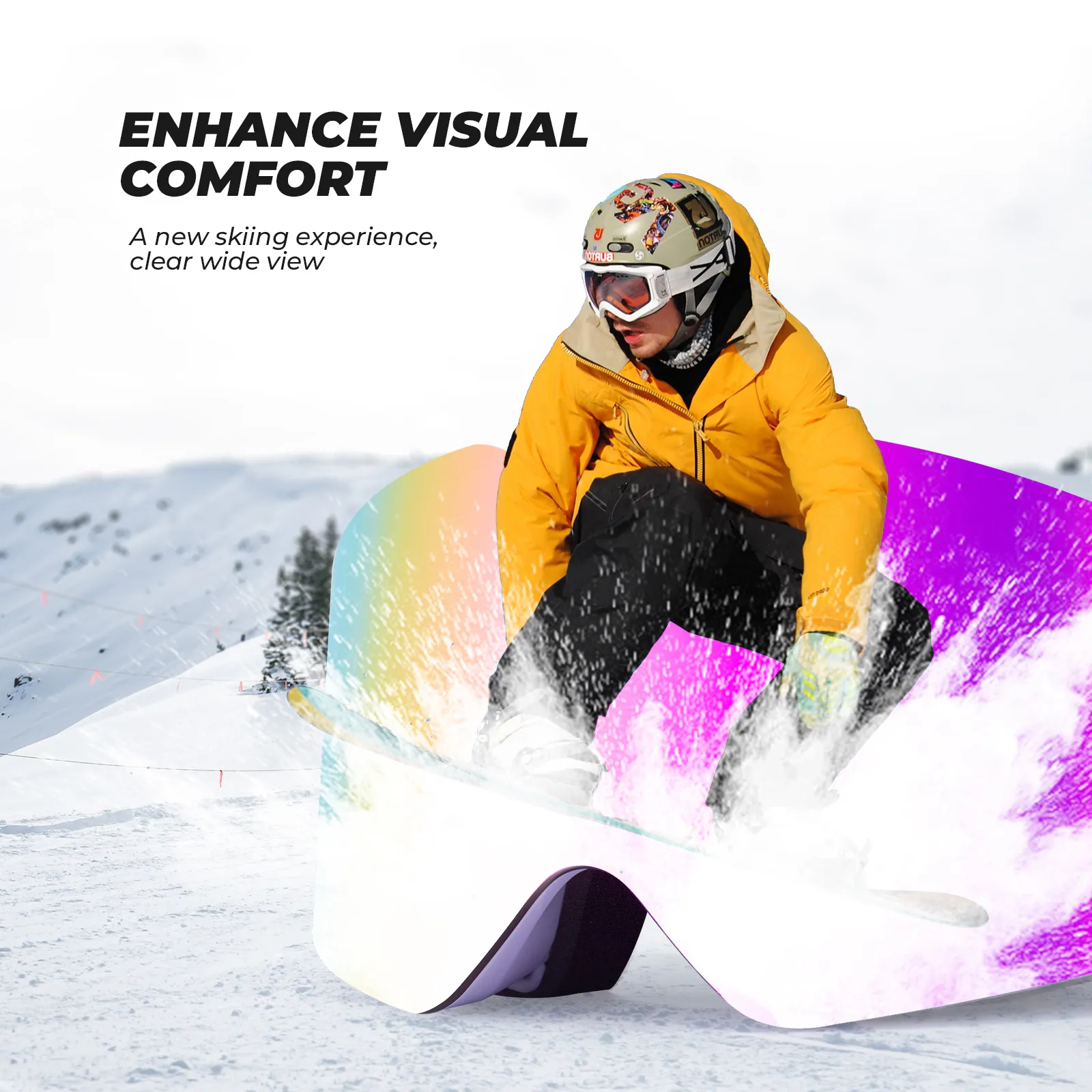 Frameless Wide Vision Ski Goggles Anti-Fog UV400 - Image 3