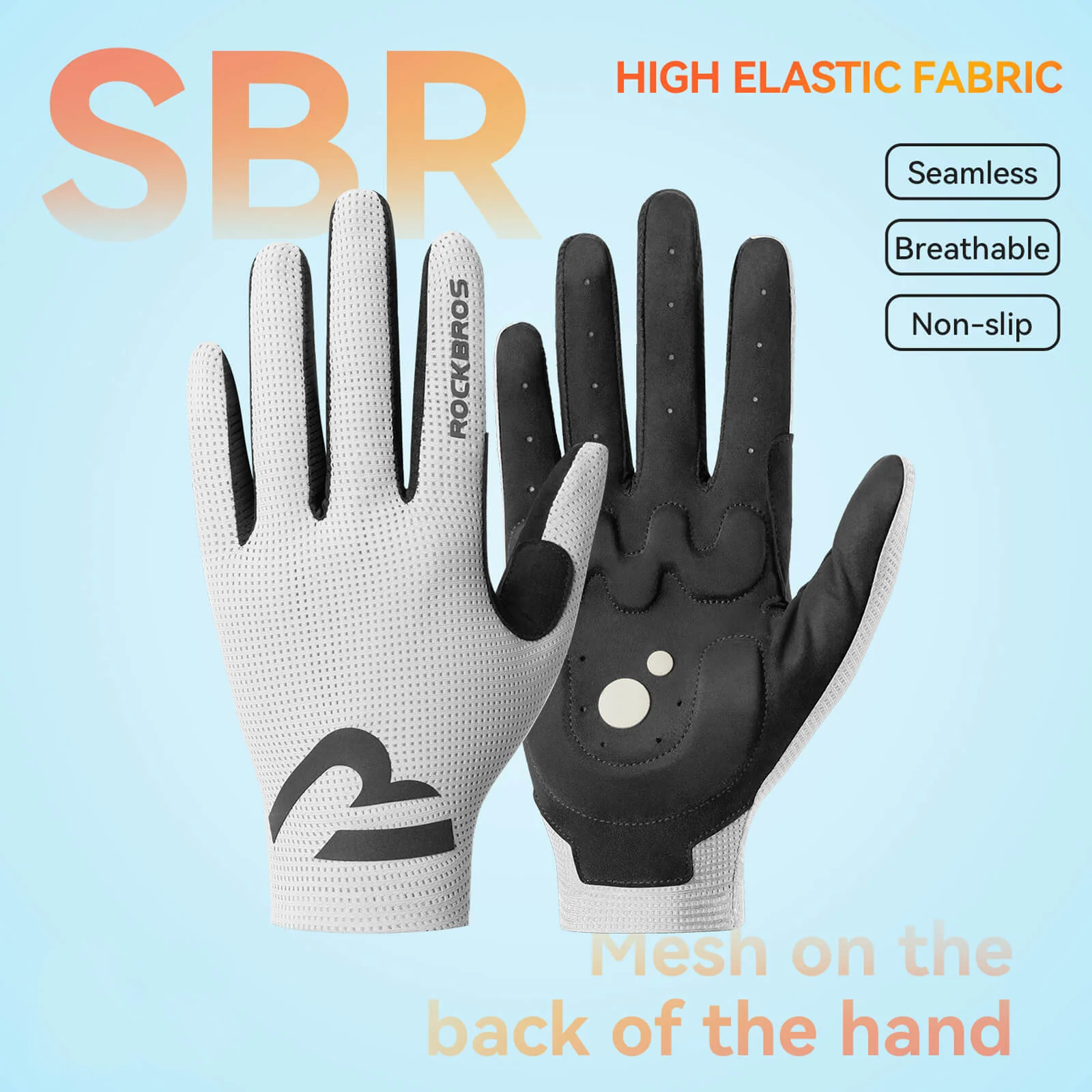 Full Finger Cycling Gloves SBR Padding Unisex S407 - Image 7