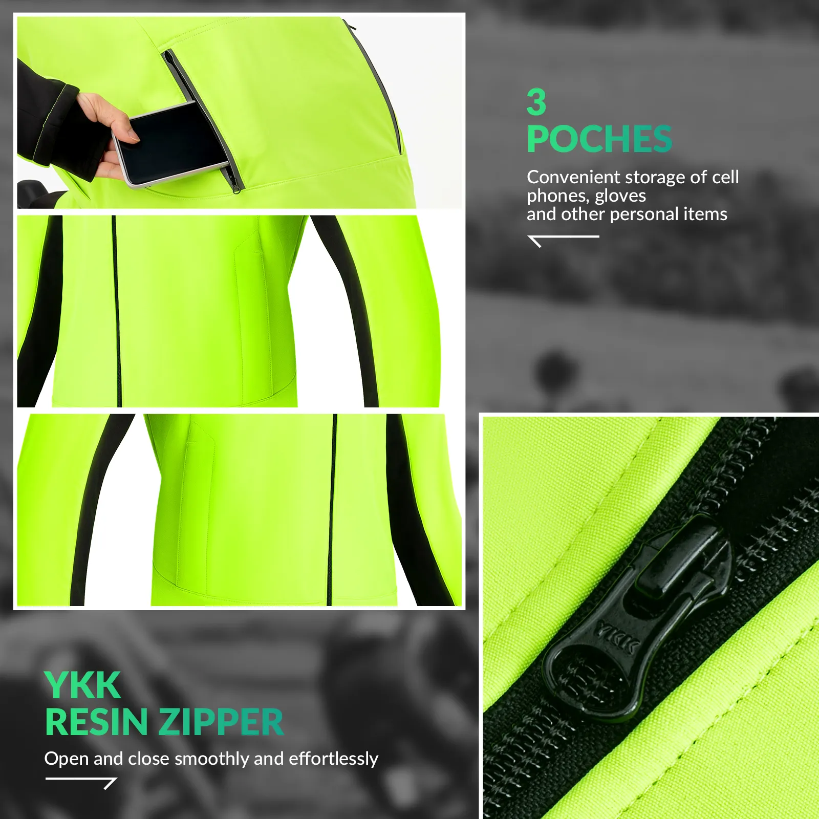 Hi-Vis Thermal Cycling Jacket Water-Resistant Fleece Gear for Winter - Image 4