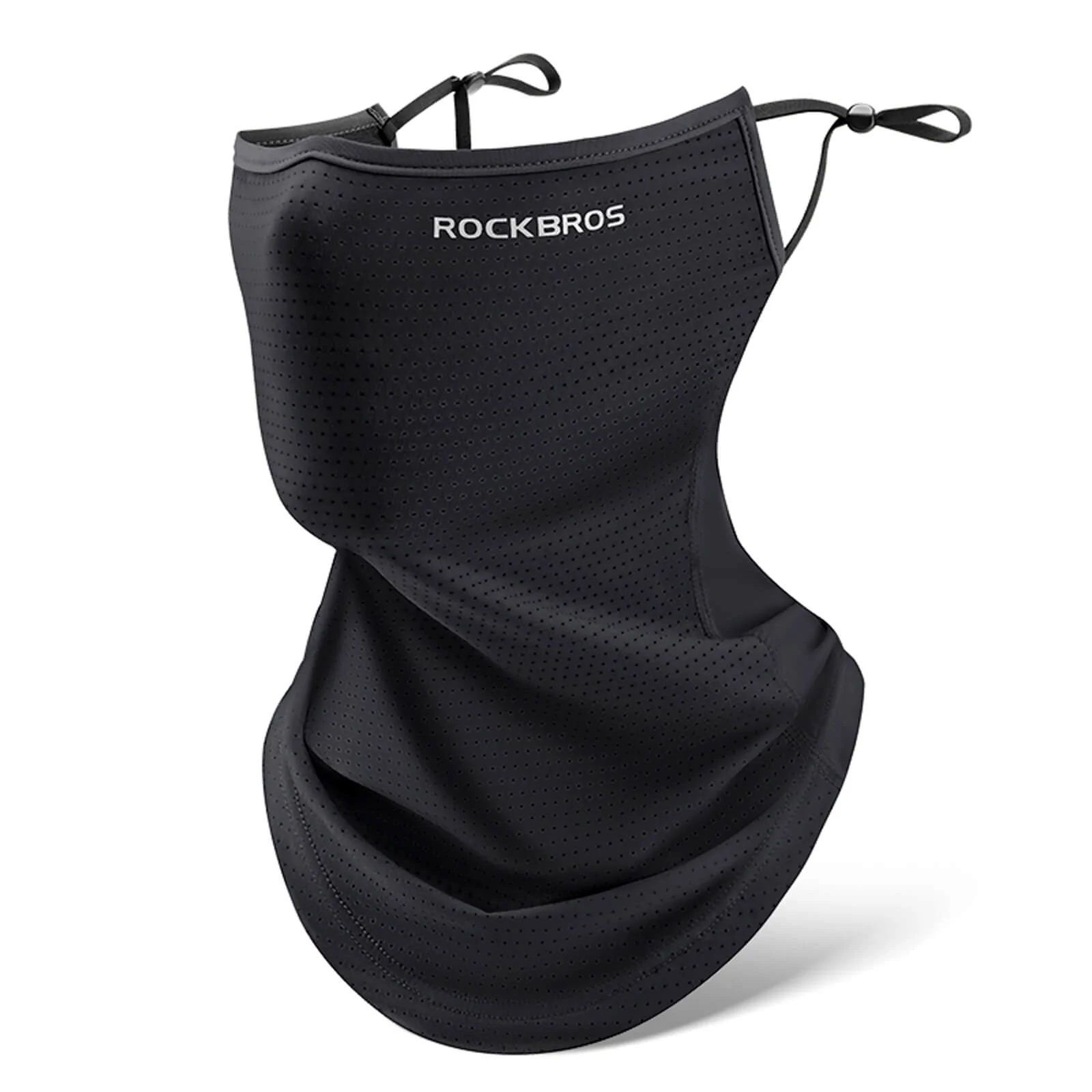 Ice Silk Cooling Face Mask Full Coverage UV Protection Black