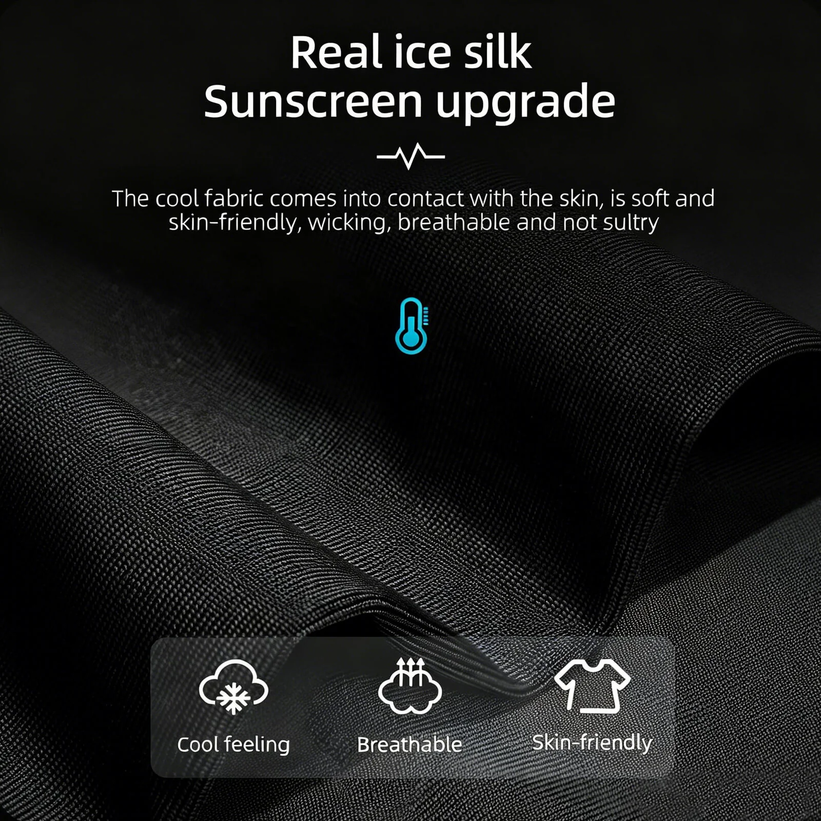 Ice Silk Face Mask with Ear Loops Breathable UV Protection - Image 3