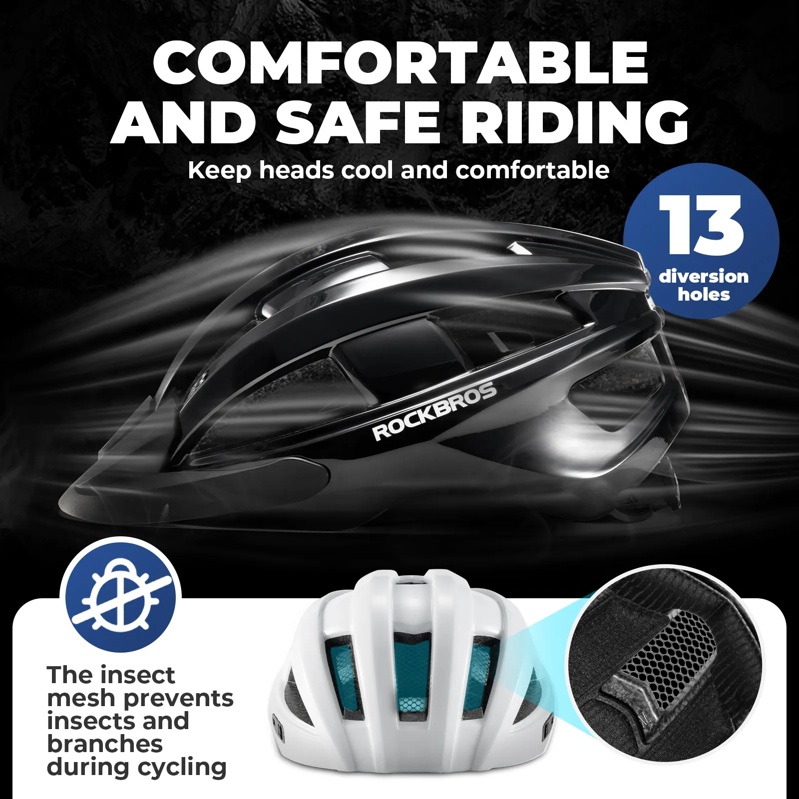 In-Mold Protection Bike Helmet with Photochromic UV400 Magnetic Visor - Image 5