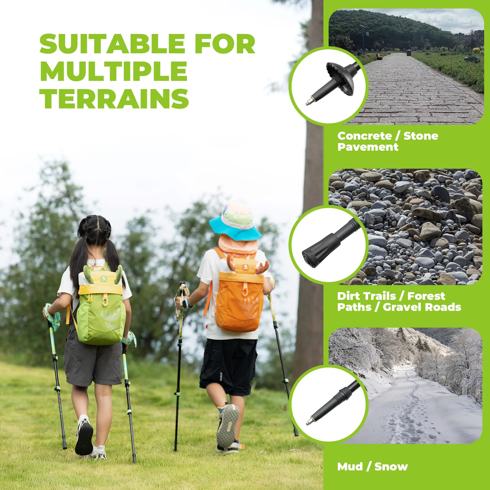 Kids Adventure Trekking Poles 51–100cm Adjustable - Image 14