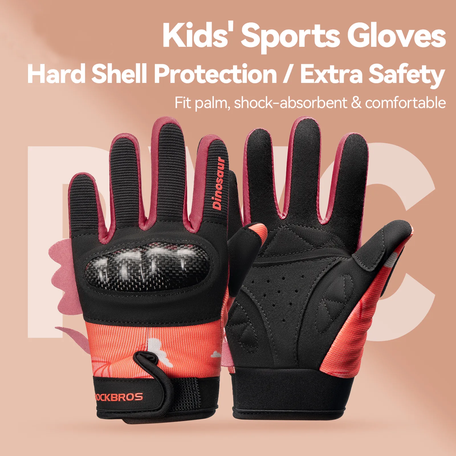 Kids Full Finger Sports Gloves with PVC Knuckle Guard - Image 20