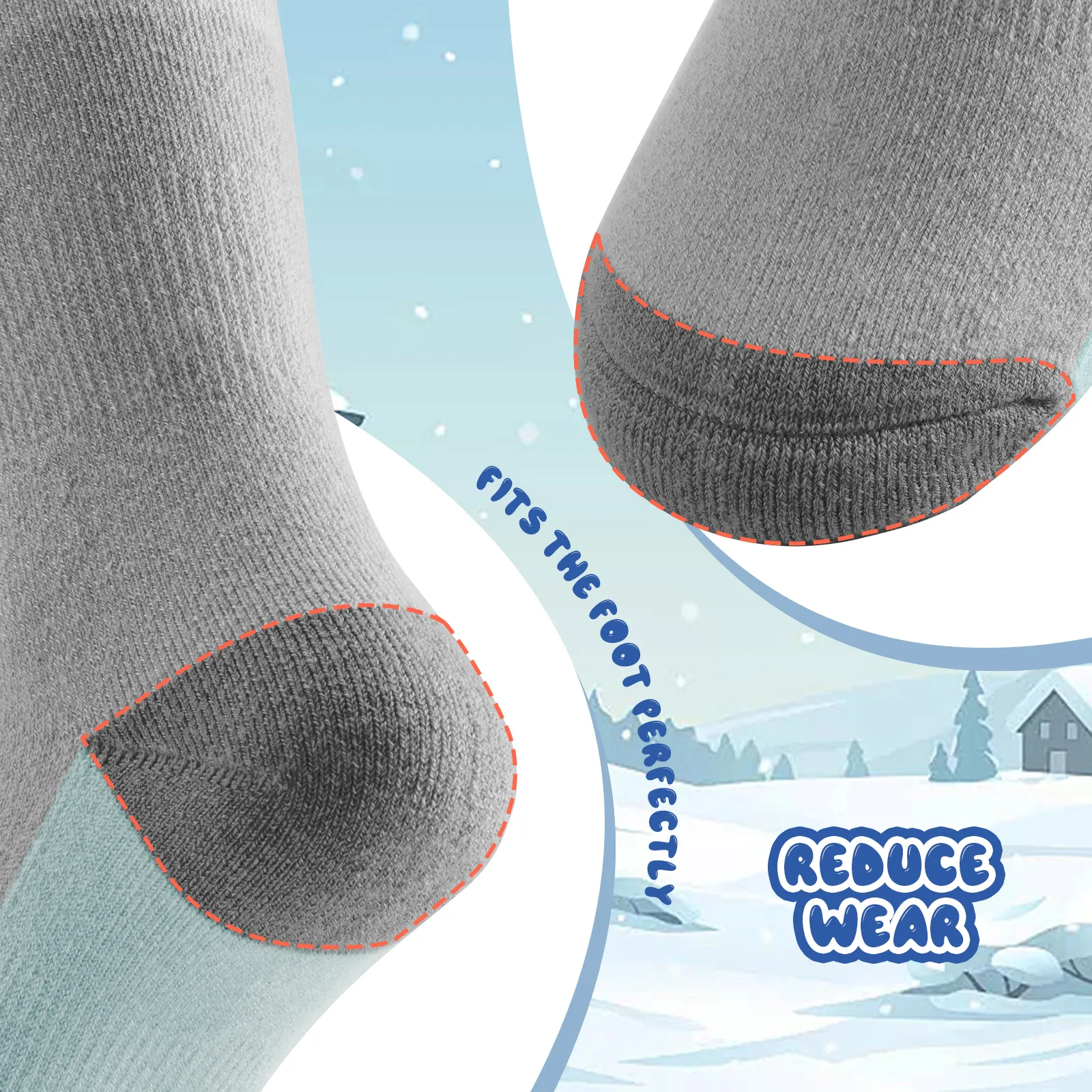 Kids Merino Wool Ski Socks Breathable Thermal - Image 16