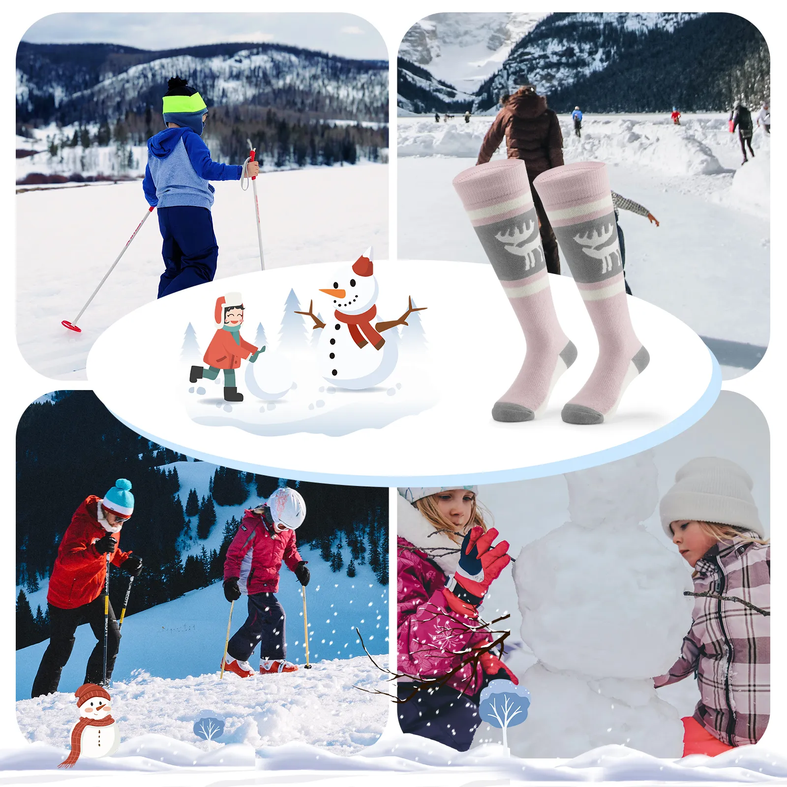 Kids Merino Wool Ski Socks Breathable Thermal - Image 6