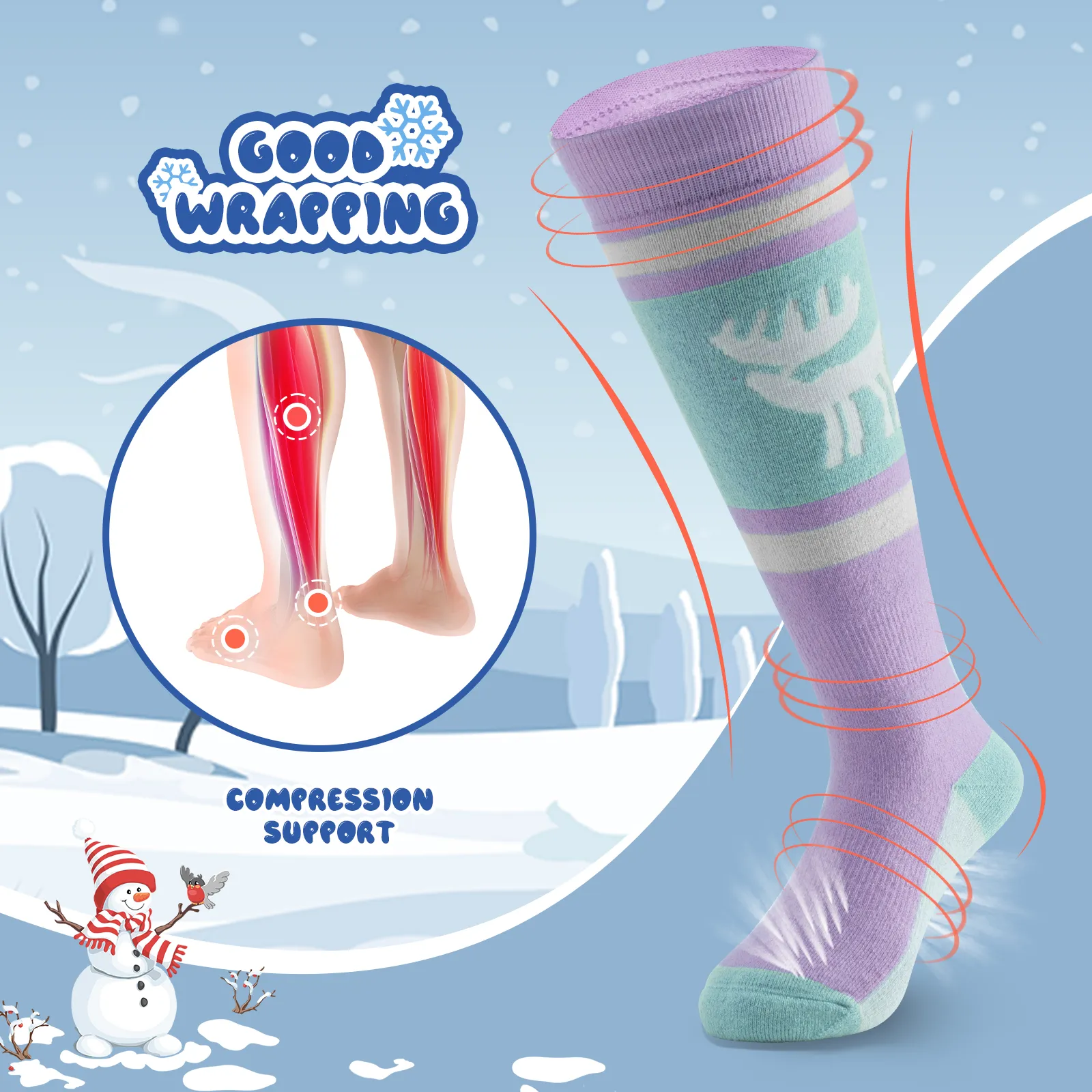Kids Merino Wool Ski Socks Breathable Thermal - Image 9