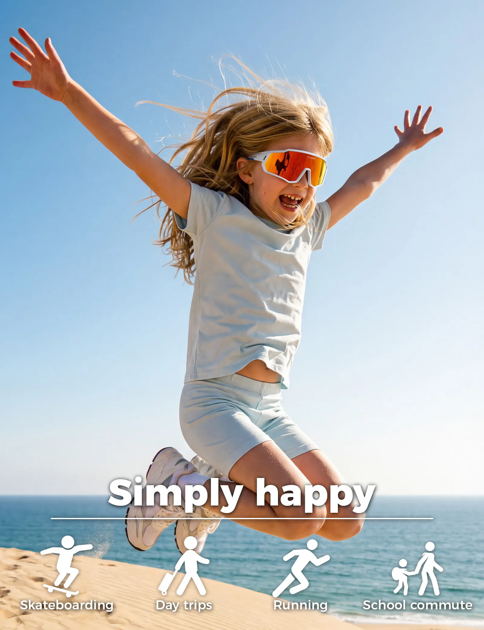 Kids Photochromic/Polarised Cycling Sunglasses UV Protection - Image 39