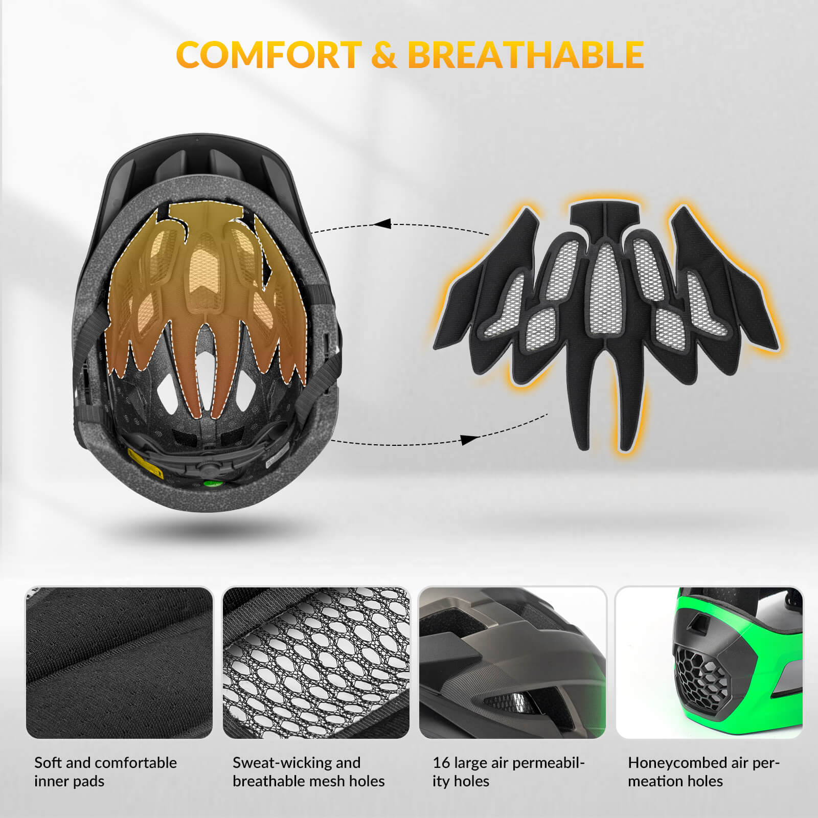 KoalaGuard Kids Bike Helmet with Adjustable Visor Rear Light Compatible TS-61 - Image 13