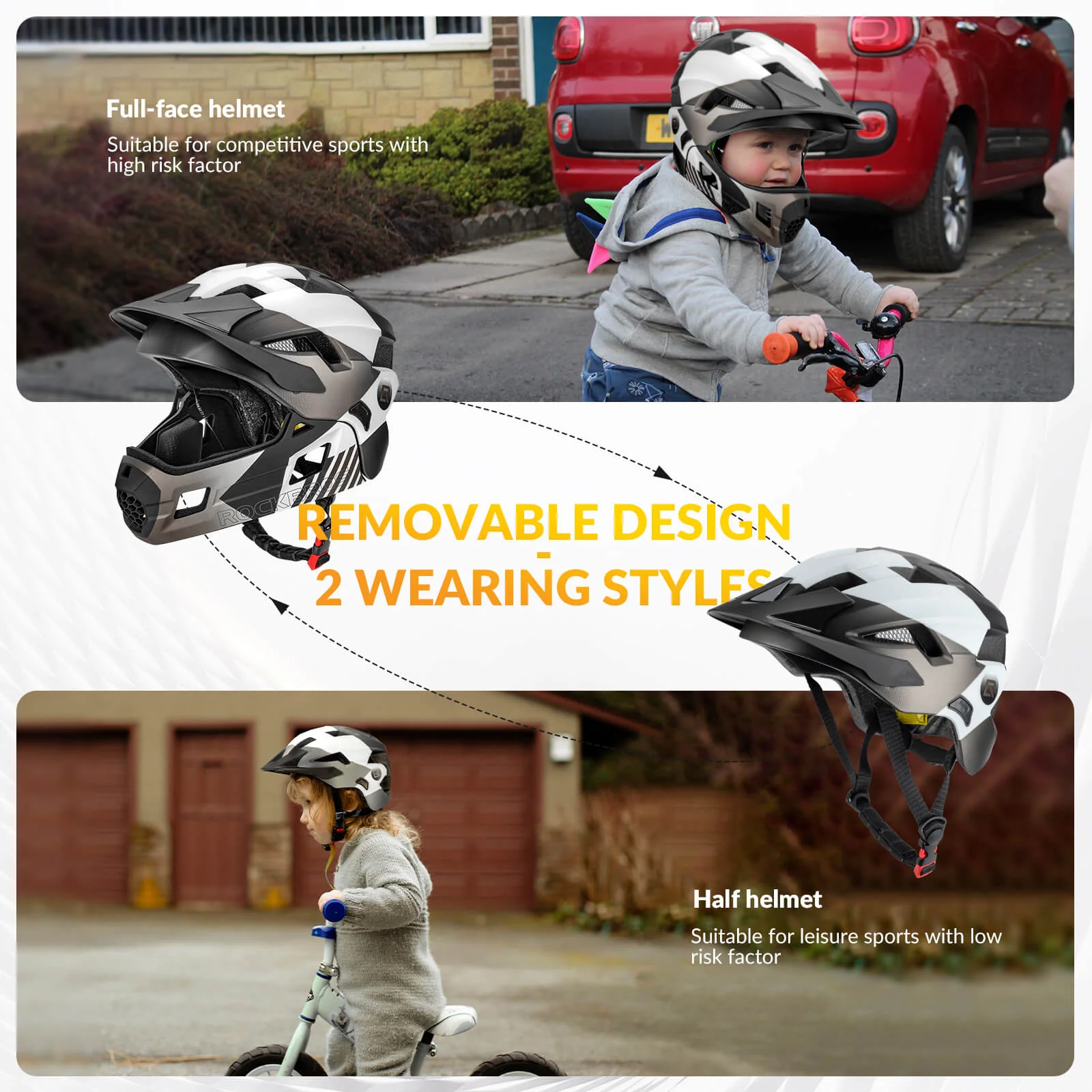 KoalaGuard Kids Bike Helmet with Adjustable Visor Rear Light Compatible TS-61 - Image 3