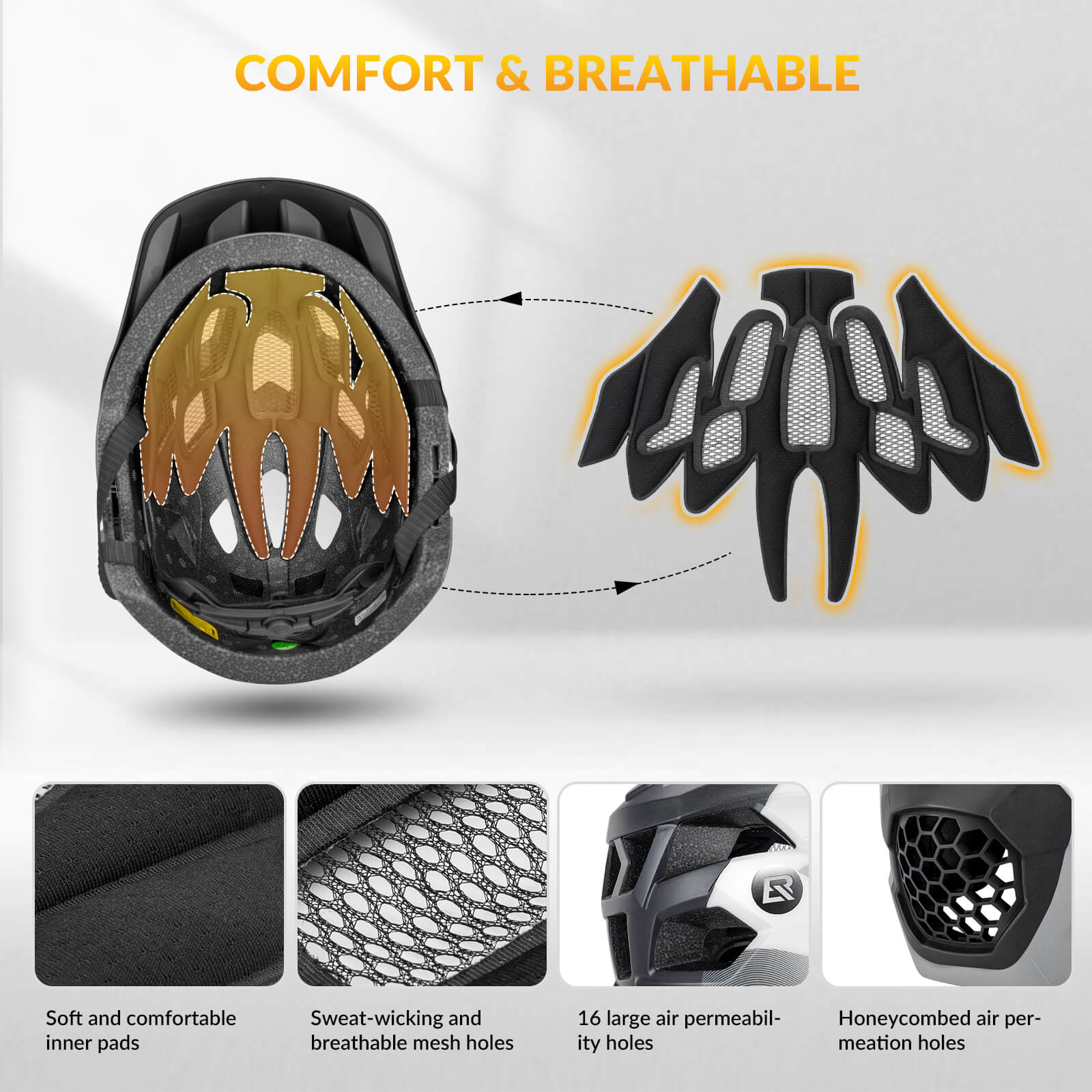 KoalaGuard Kids Bike Helmet with Adjustable Visor Rear Light Compatible TS-61 - Image 5