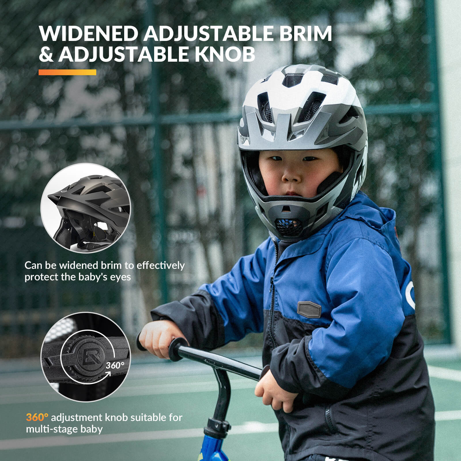 KoalaGuard Kids Bike Helmet with Adjustable Visor Rear Light Compatible TS-61 - Image 6