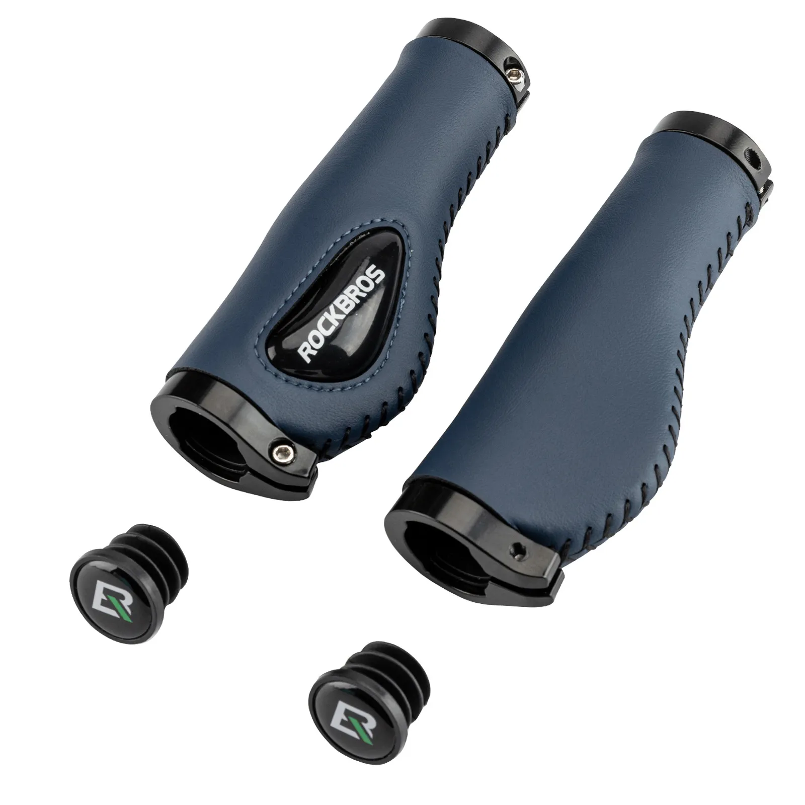 Leather Bike Handlebar Grips Ergonomic Comfortable Fits 22.2mm Handlebars - Image 2