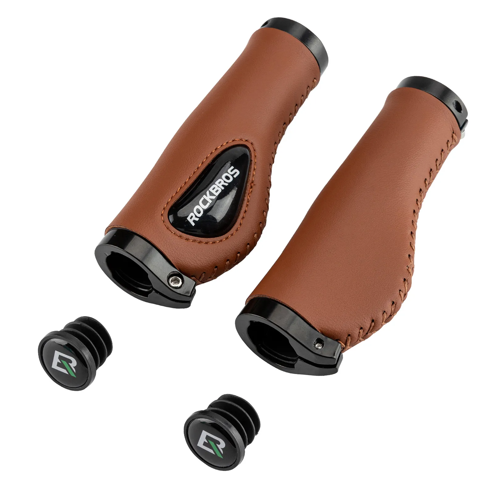 Leather Bike Handlebar Grips Ergonomic Comfortable Fits 22.2mm Handlebars - Image 3