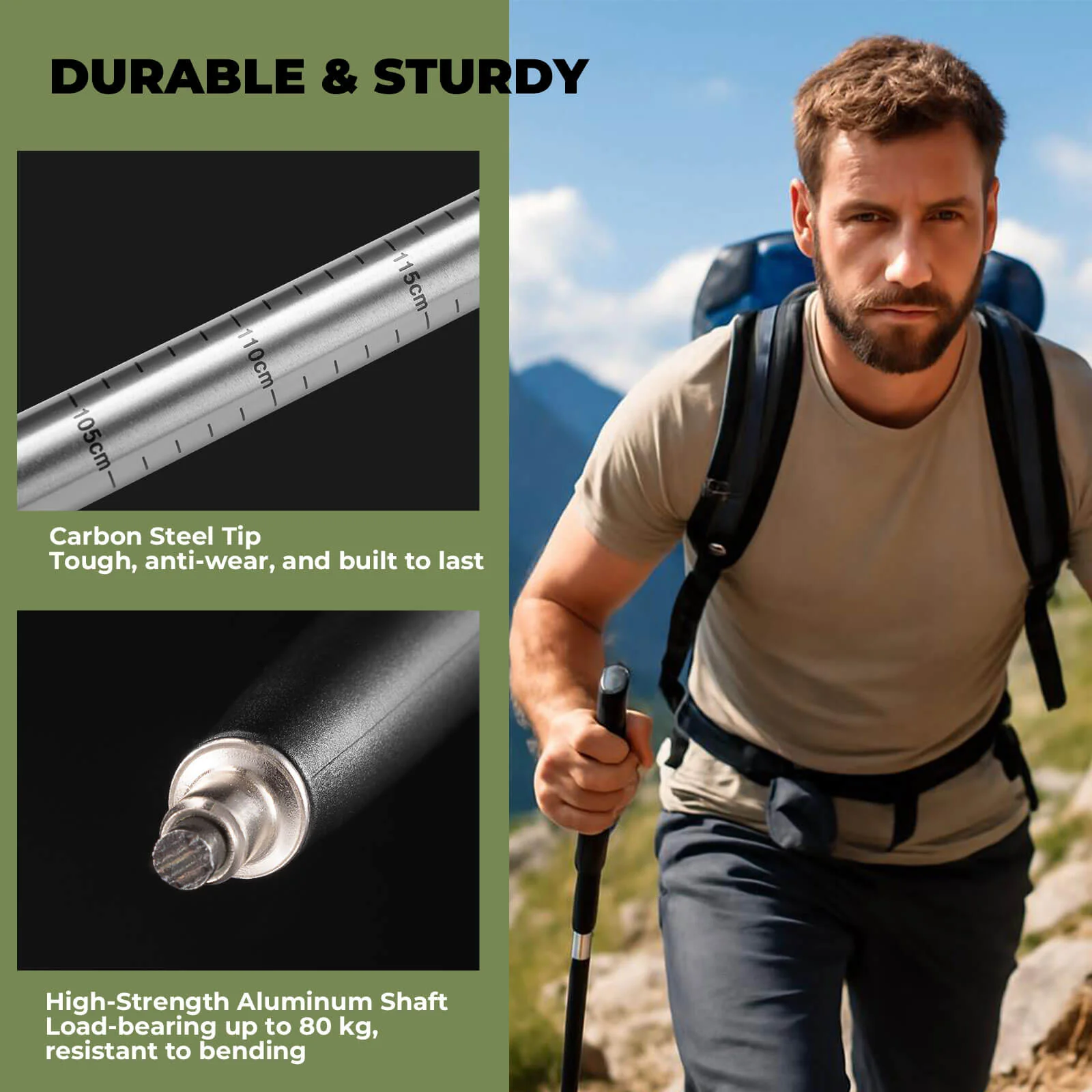 Lightweight 3-Section Trekking Pole - Image 12