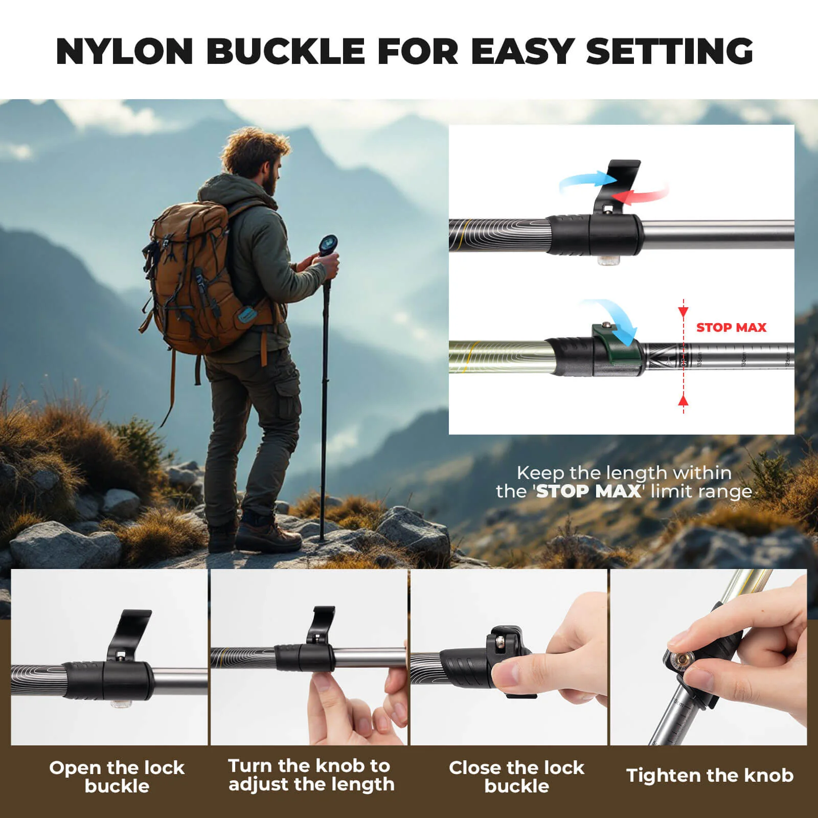 Lightweight 3-Section Trekking Pole - Image 13