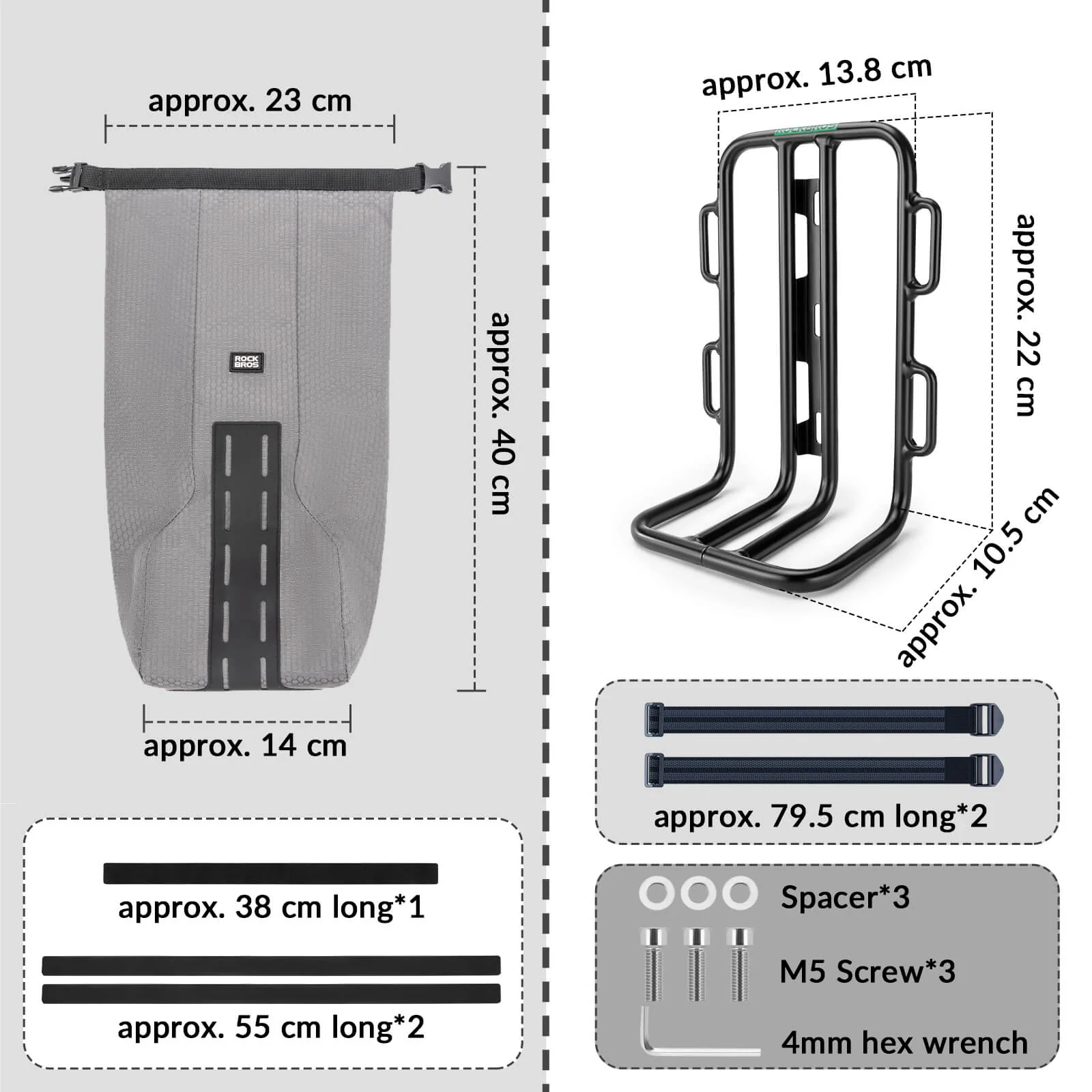 Lightweight Bike Front Fork Rack & Cargo Bag Set - Image 15