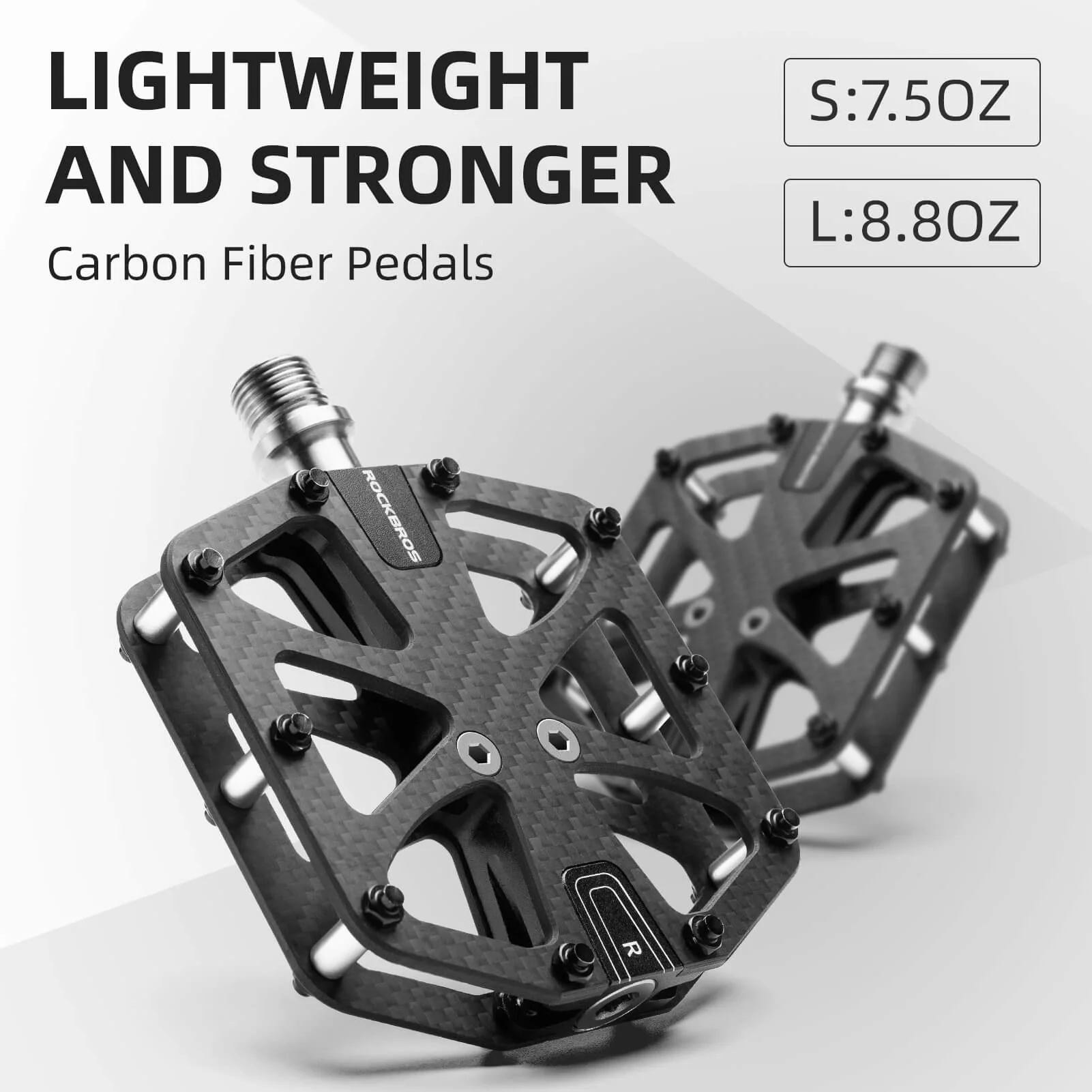 Lightweight Carbon Fiber Bike Pedals Triple Bearing Anti-Slip - Image 4