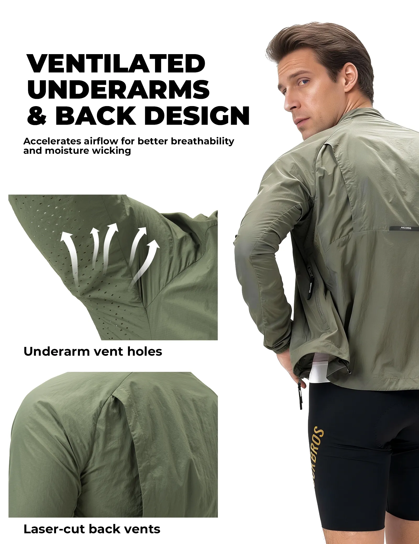 Lightweight Cycling Wind Jacket Packable Unisex - Image 12