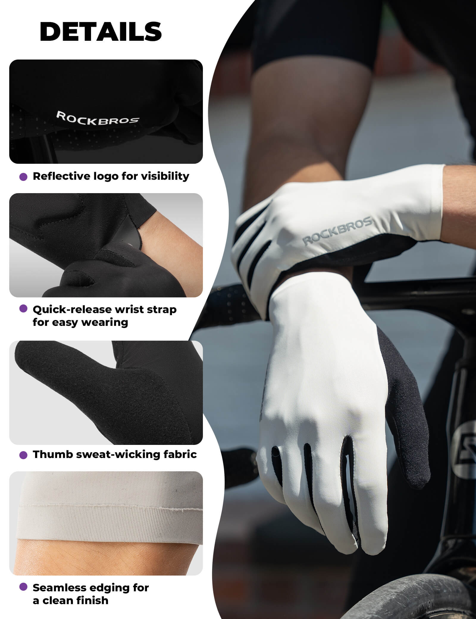 Lightweight Full-Finger Cycling Gloves with Touchscreen Tech Friendly - Image 13