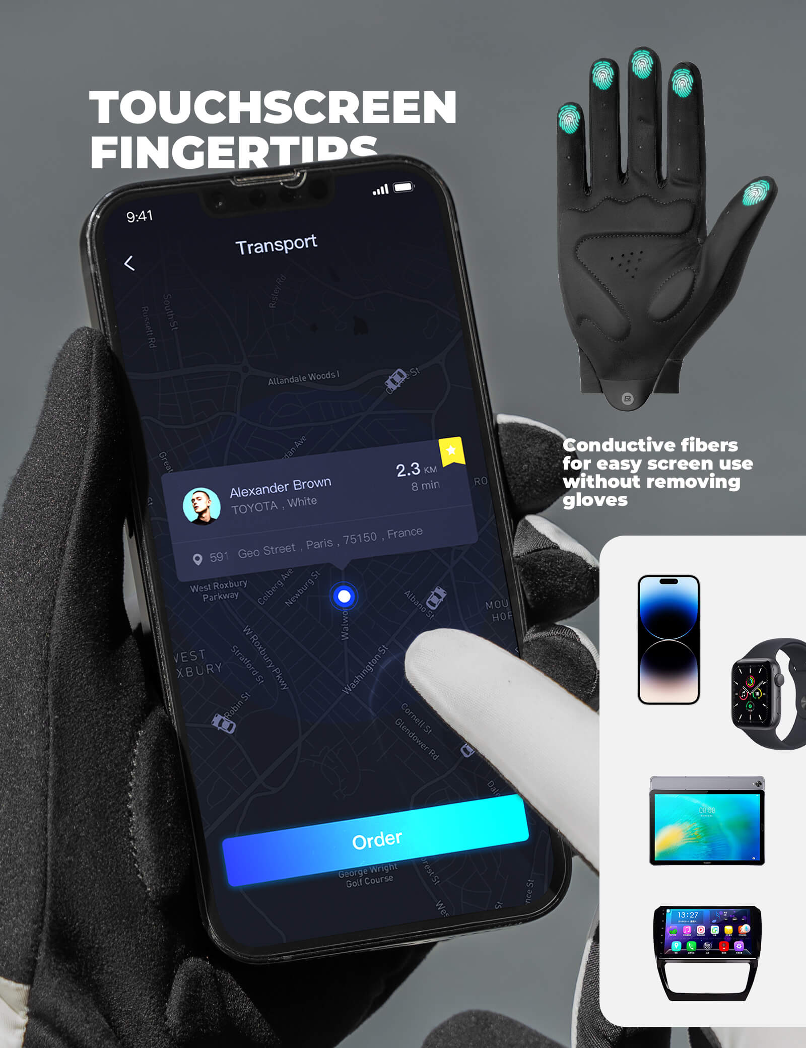 Lightweight Full-Finger Cycling Gloves with Touchscreen Tech Friendly - Image 17
