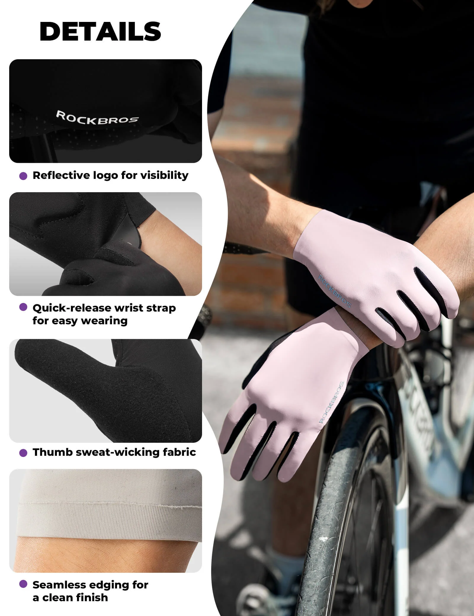 Lightweight Full-Finger Cycling Gloves with Touchscreen Tech Friendly - Image 20