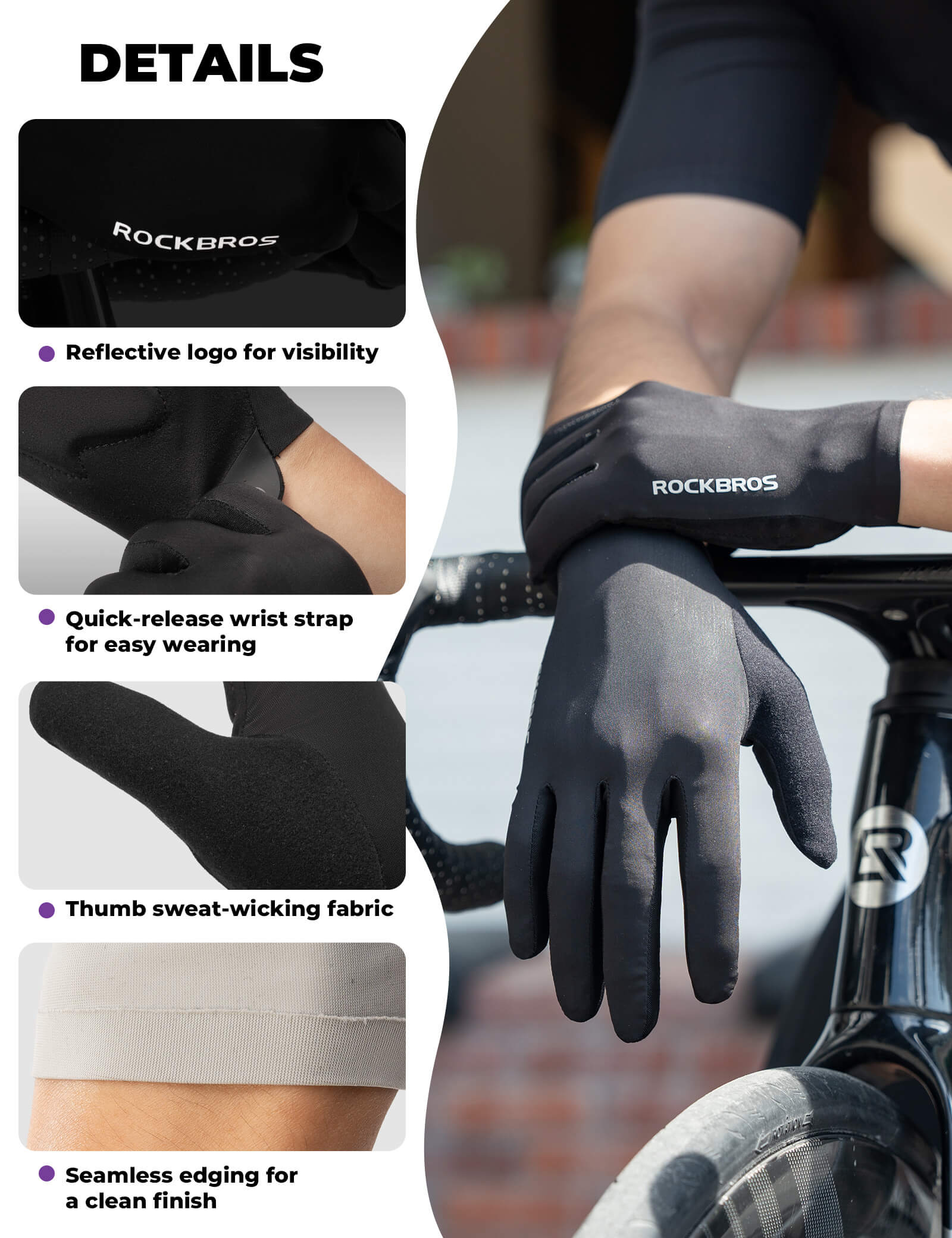 Lightweight Full-Finger Cycling Gloves with Touchscreen Tech Friendly - Image 6