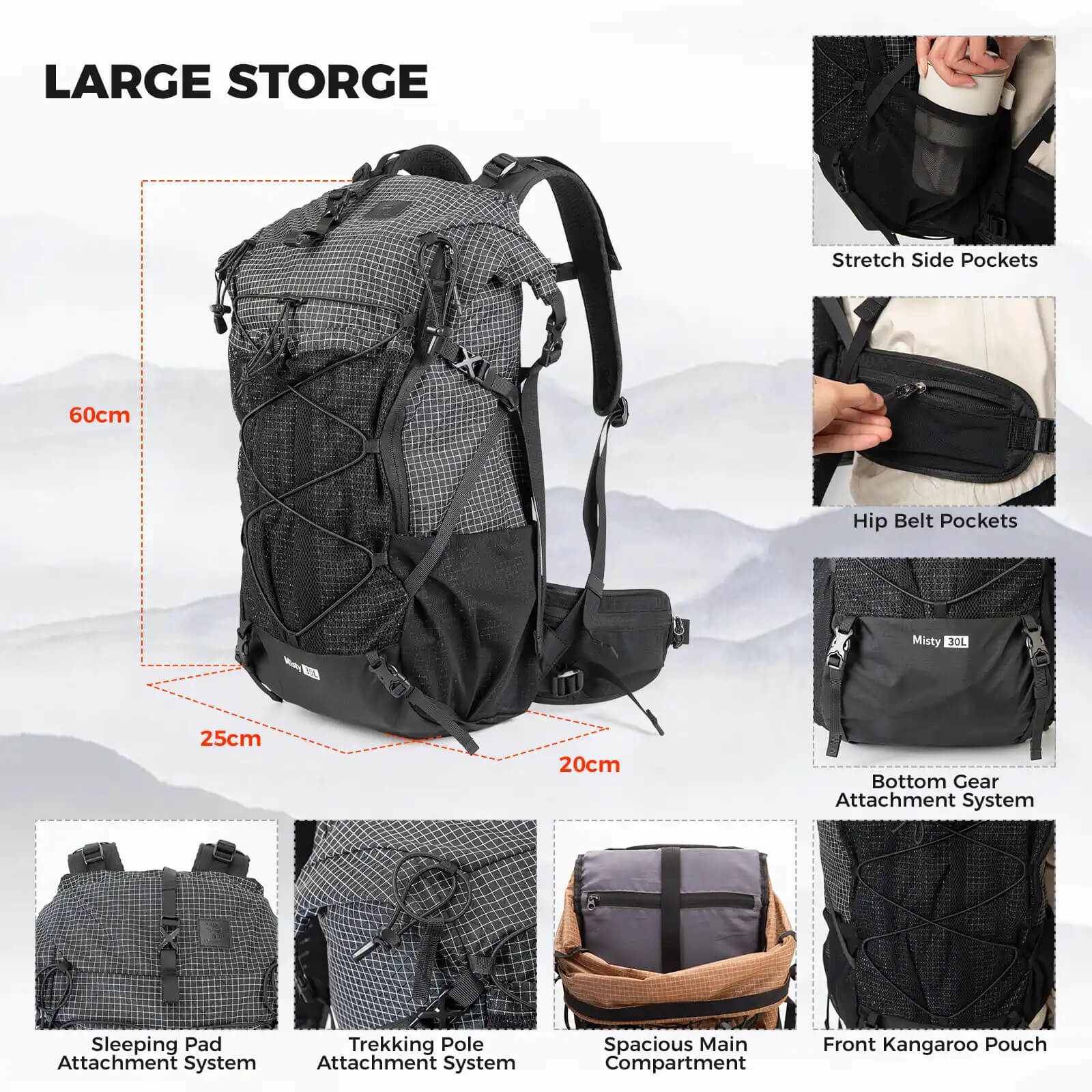 Lightweight Outdoor Backpack 30–35L - Image 5